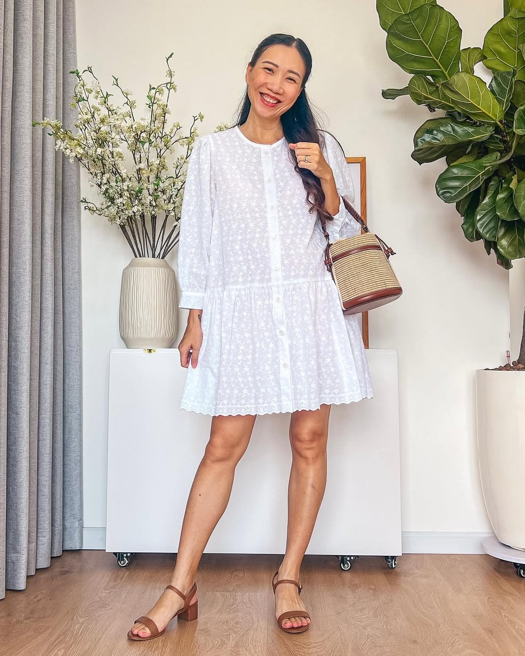 DIY Baby doll summer dress (Button front, puff sleeve, ruffle hem) | Step by step sewing tutorial