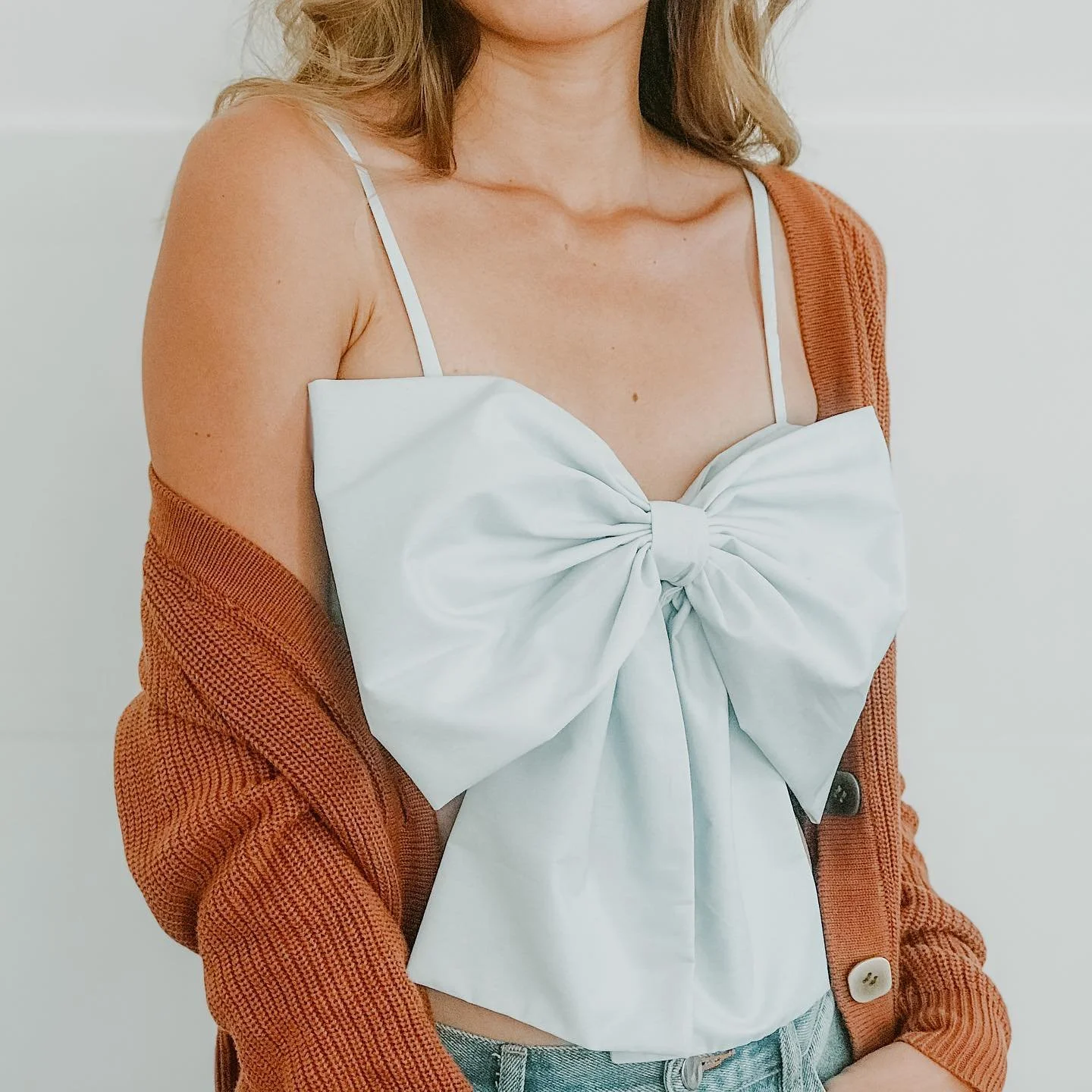 DIY Bow tie crop top from Men's shirt - CHANEL inspired