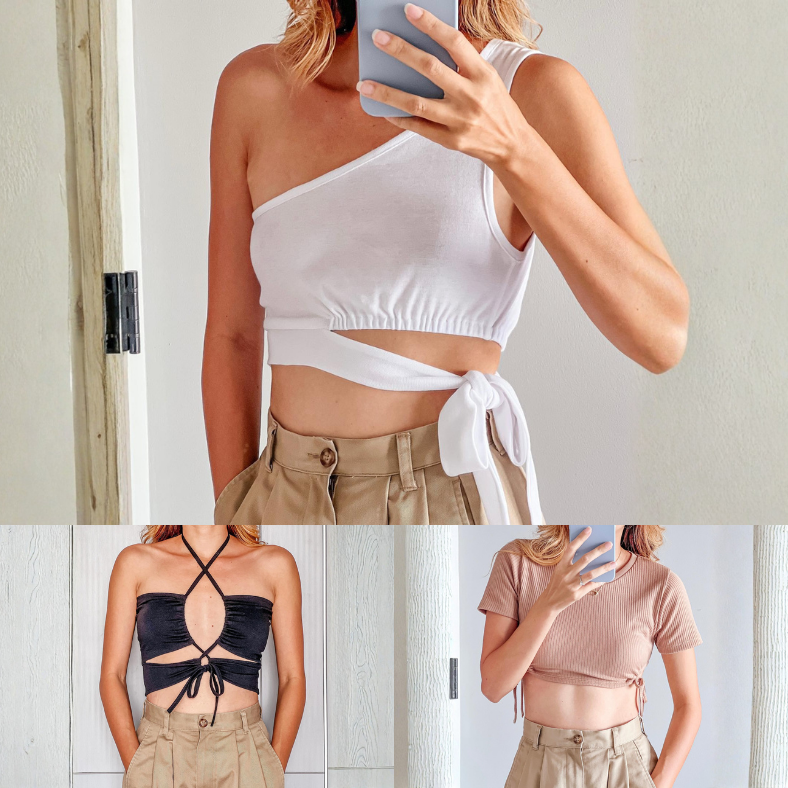 DIY Cut out crop top from t-shirt | T-shirt transformation ideas | Easy sewing tutorial for beginner