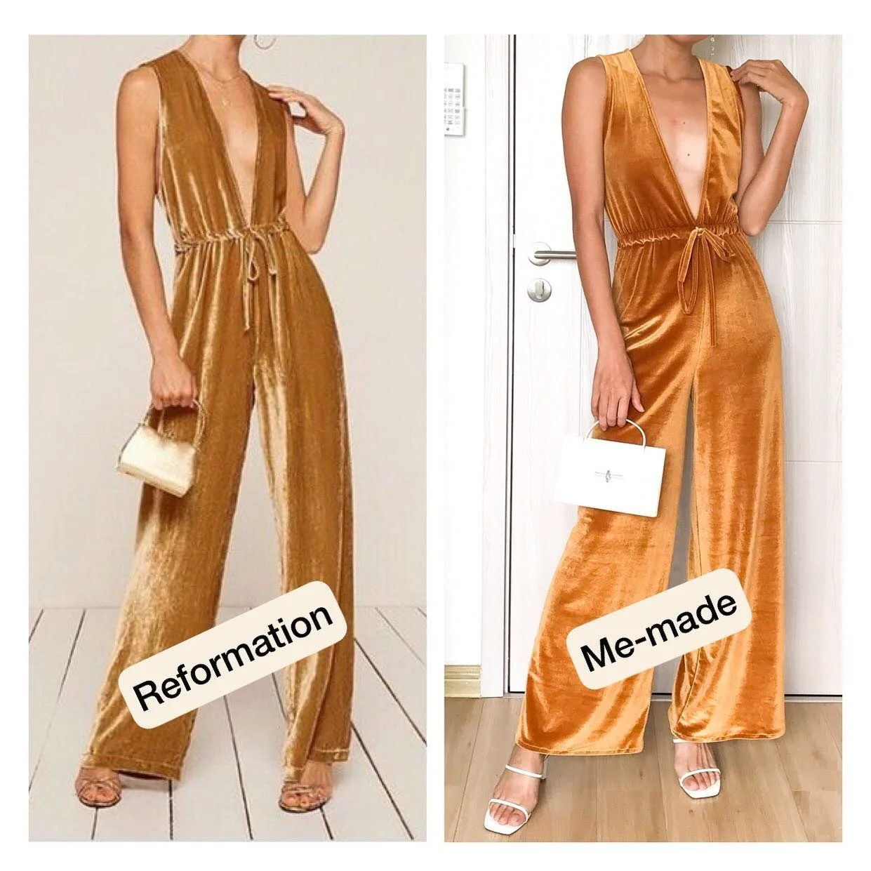 DIY Velvet Jumpsuit - Reformation inspired - Party outfit idea 2020