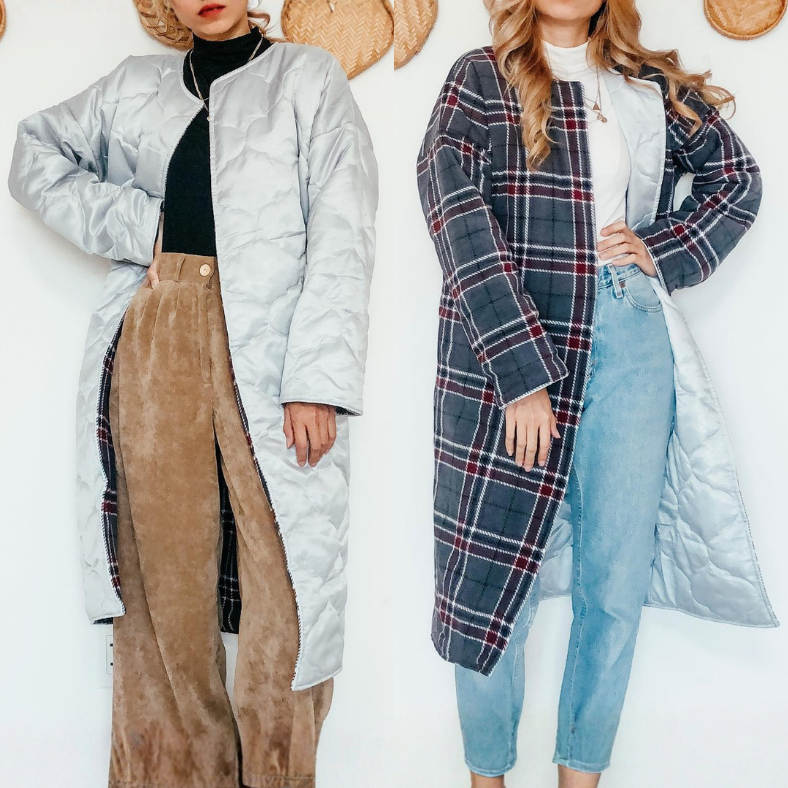2 Trendy Coats in 1 DIY | I made a Reversible coat from 2 blankets (cost me $15)
