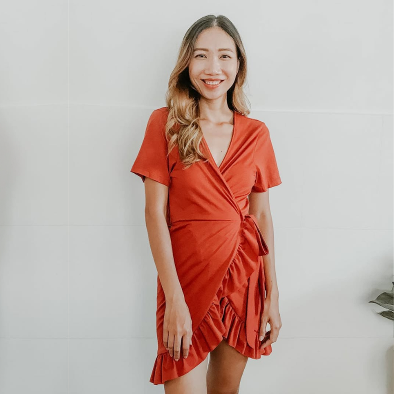 DIY Ruffle wrap dress from T Shirt - Refashion T-Shirt into Ruffle wrap dress
