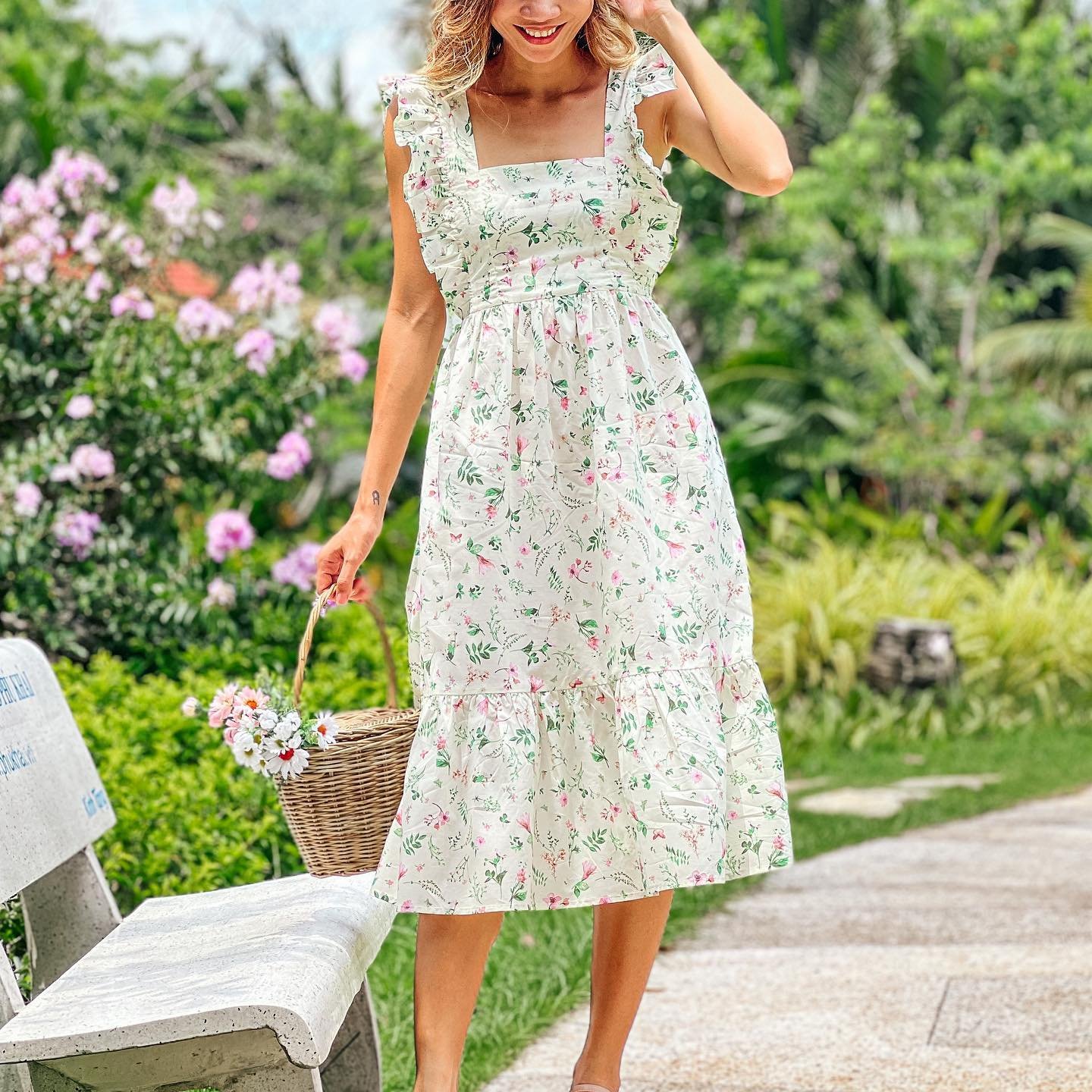 DIY Ruffle square neck bow tie open back dress | Making my birthday dress | Sewing tutorial
