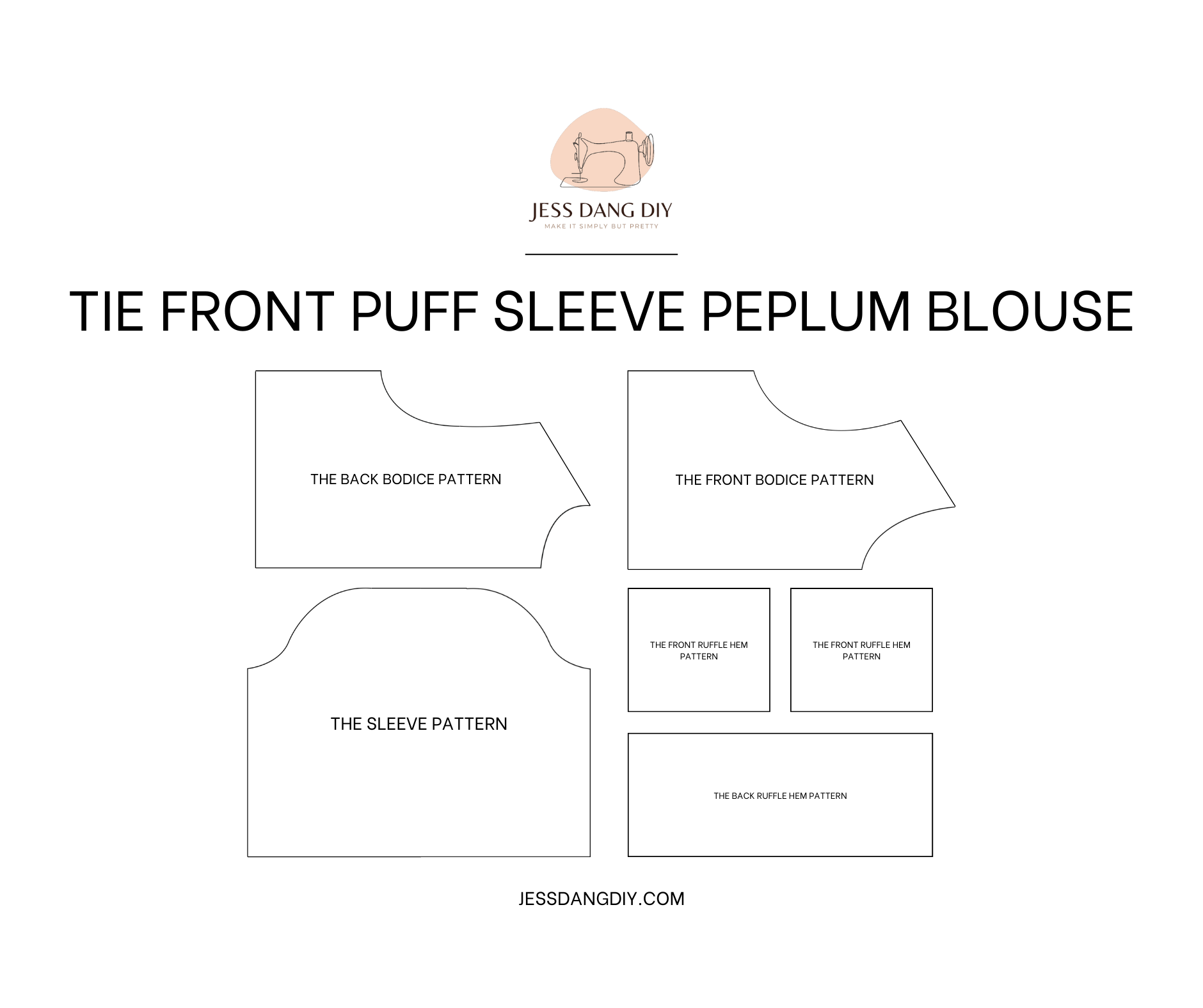 DIY Tie front puff sleeve peplum blouse | Trying to make the Ganni Top | Sewing tutorial
