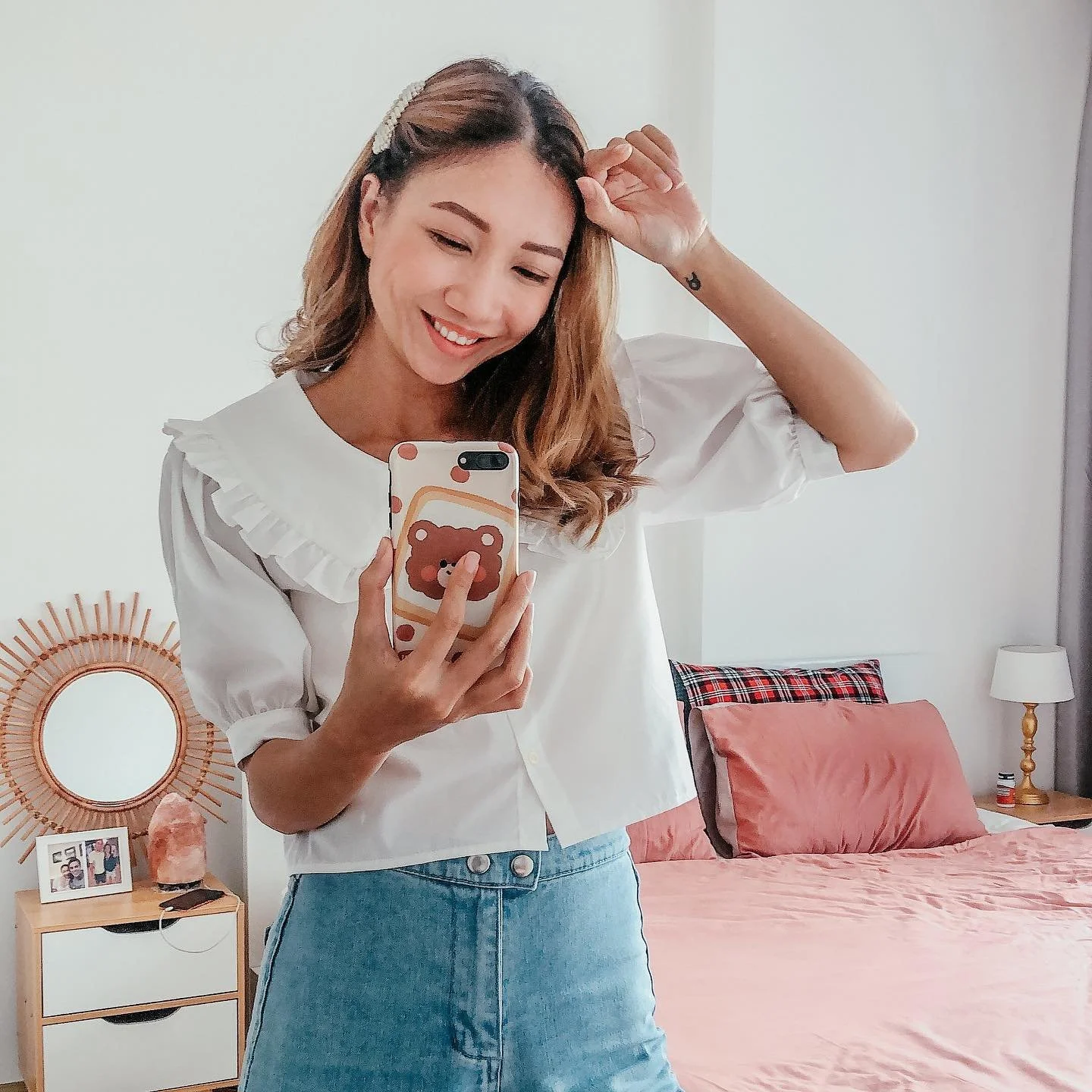 DIY RUFFLE COLLAR BLOUSE from Men's shirt - Refashion Men's shirt into a pretty and trendy top
