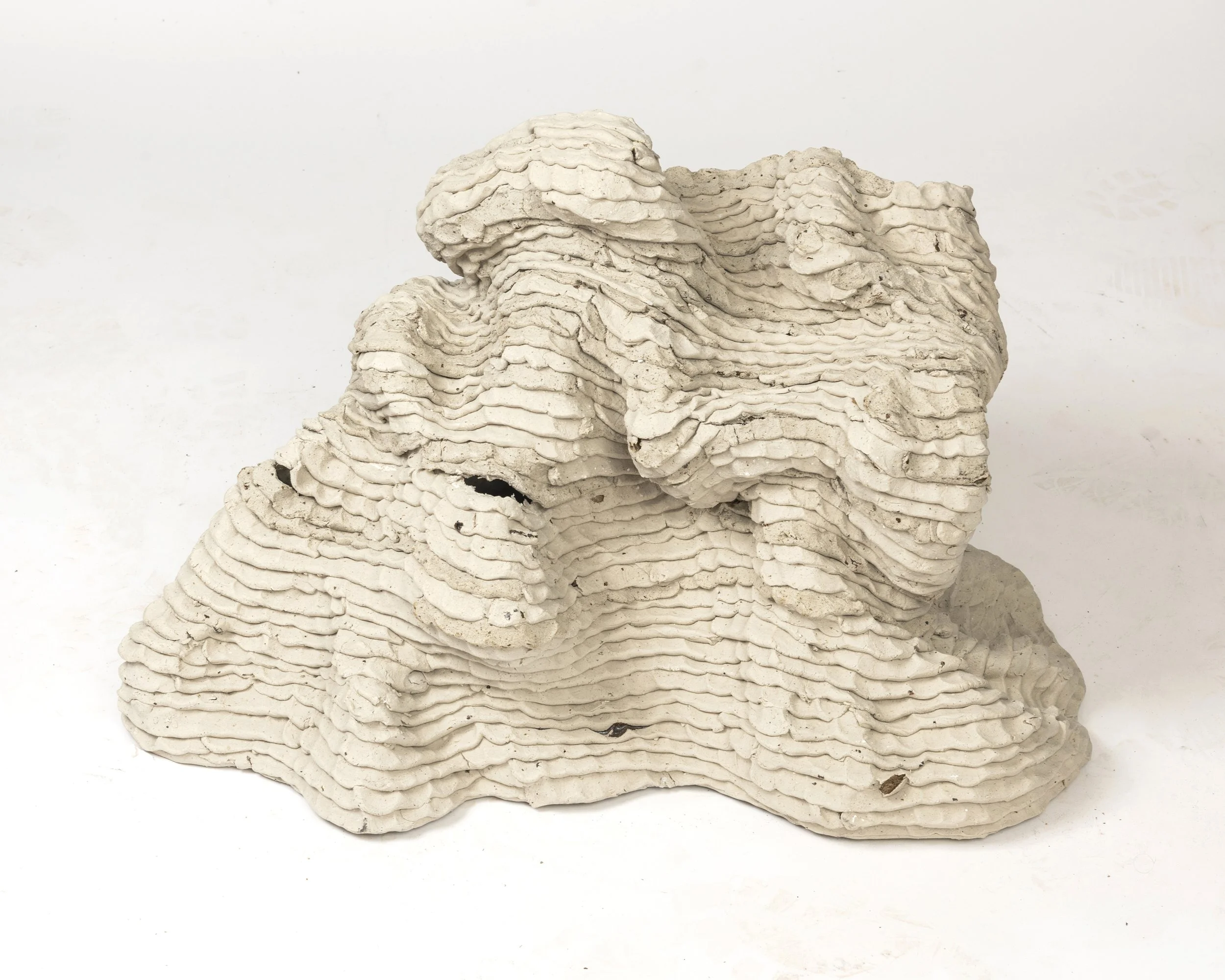 Becomings: softness, 2025, stoneware ceramic: ball clay, silica, ash, 42 x 65.5 x 60cm.  