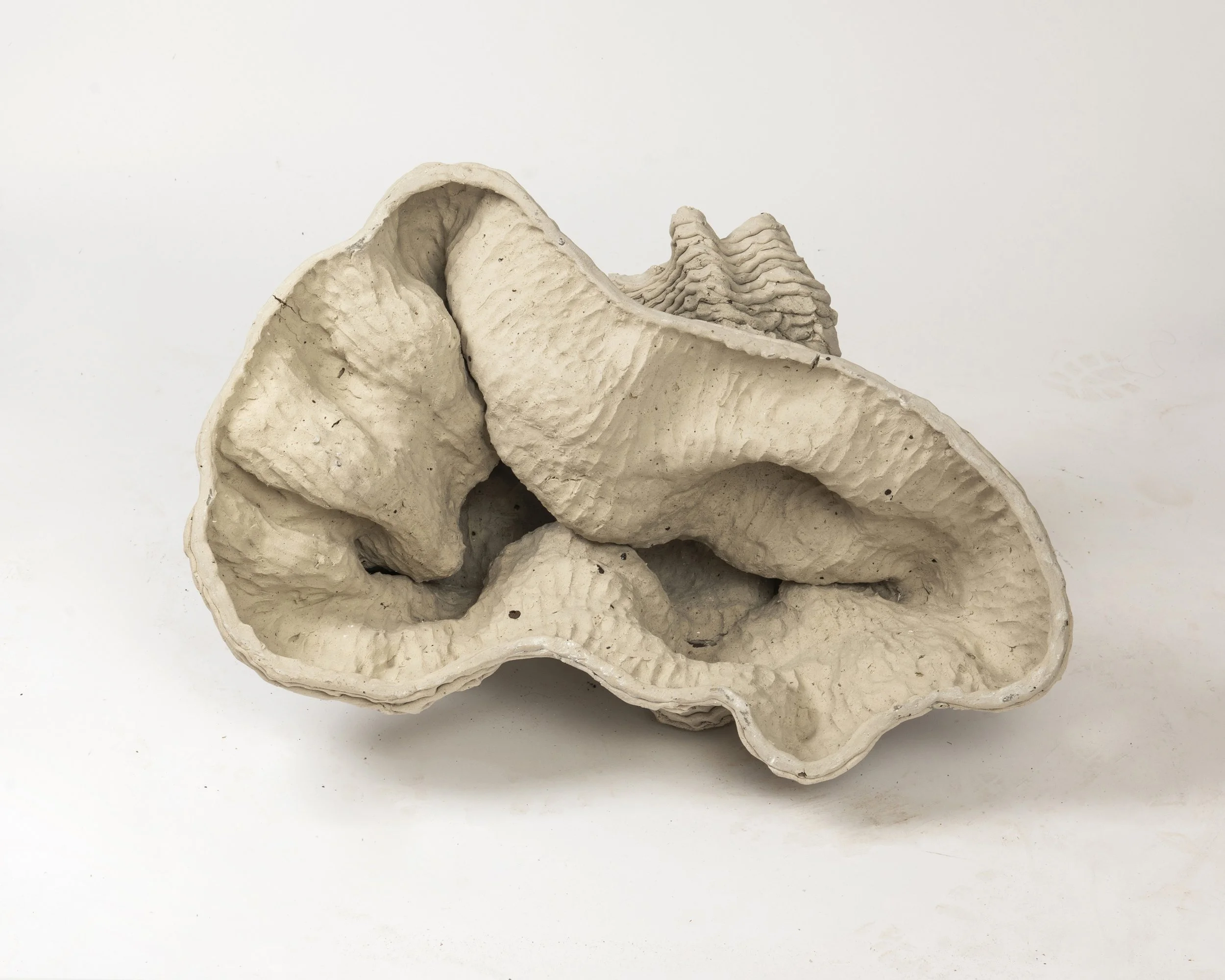Becomings: softness, 2025, stoneware ceramic: ball clay, silica, ash, 42 x 65.5 x 60cm.