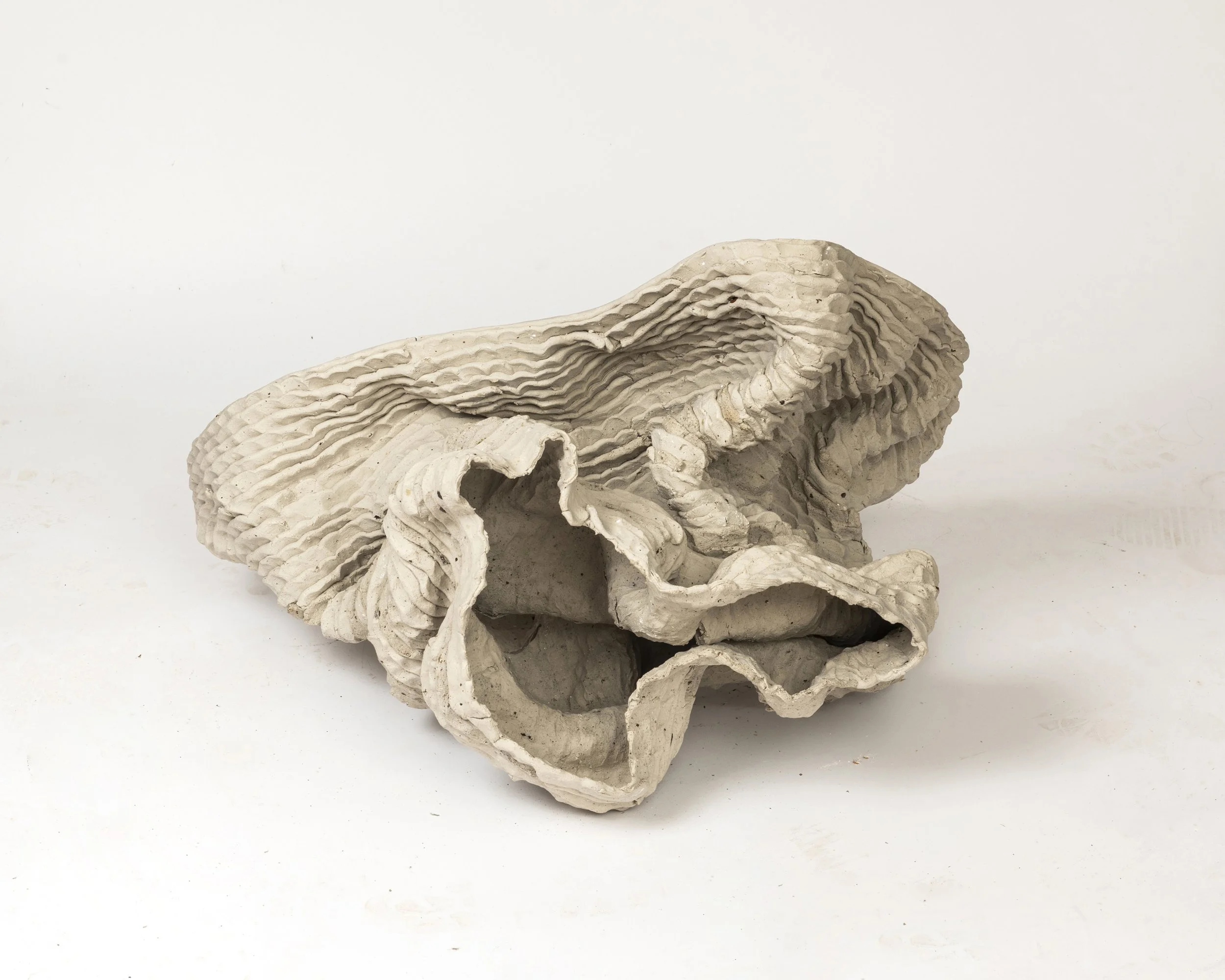Becomings: softness, 2025, stoneware ceramic: ball clay, silica, ash, 42 x 65.5 x 60cm. 
