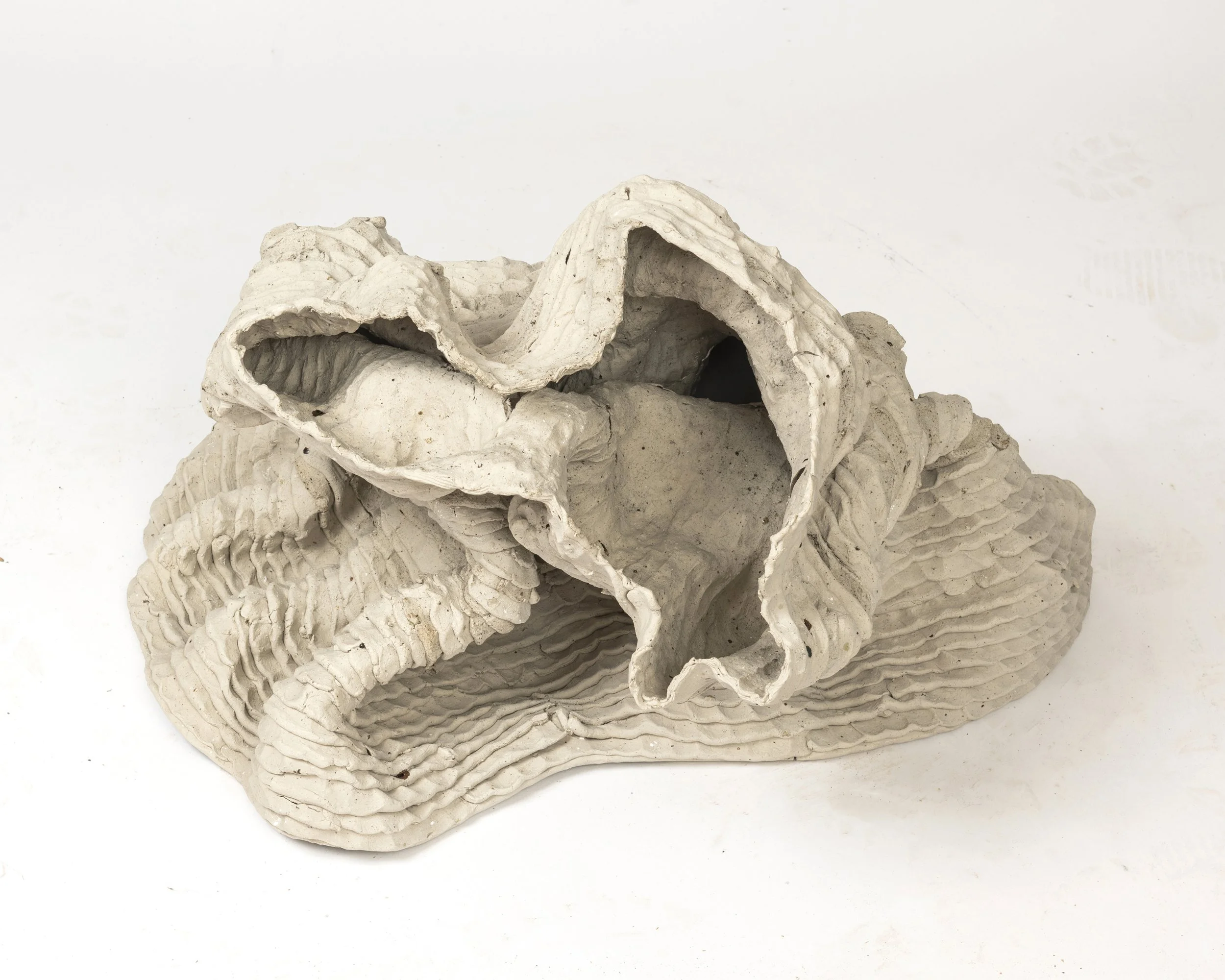 Becomings: softness, 2025, stoneware ceramic: ball clay, silica, ash, 42 x 65.5 x 60cm.