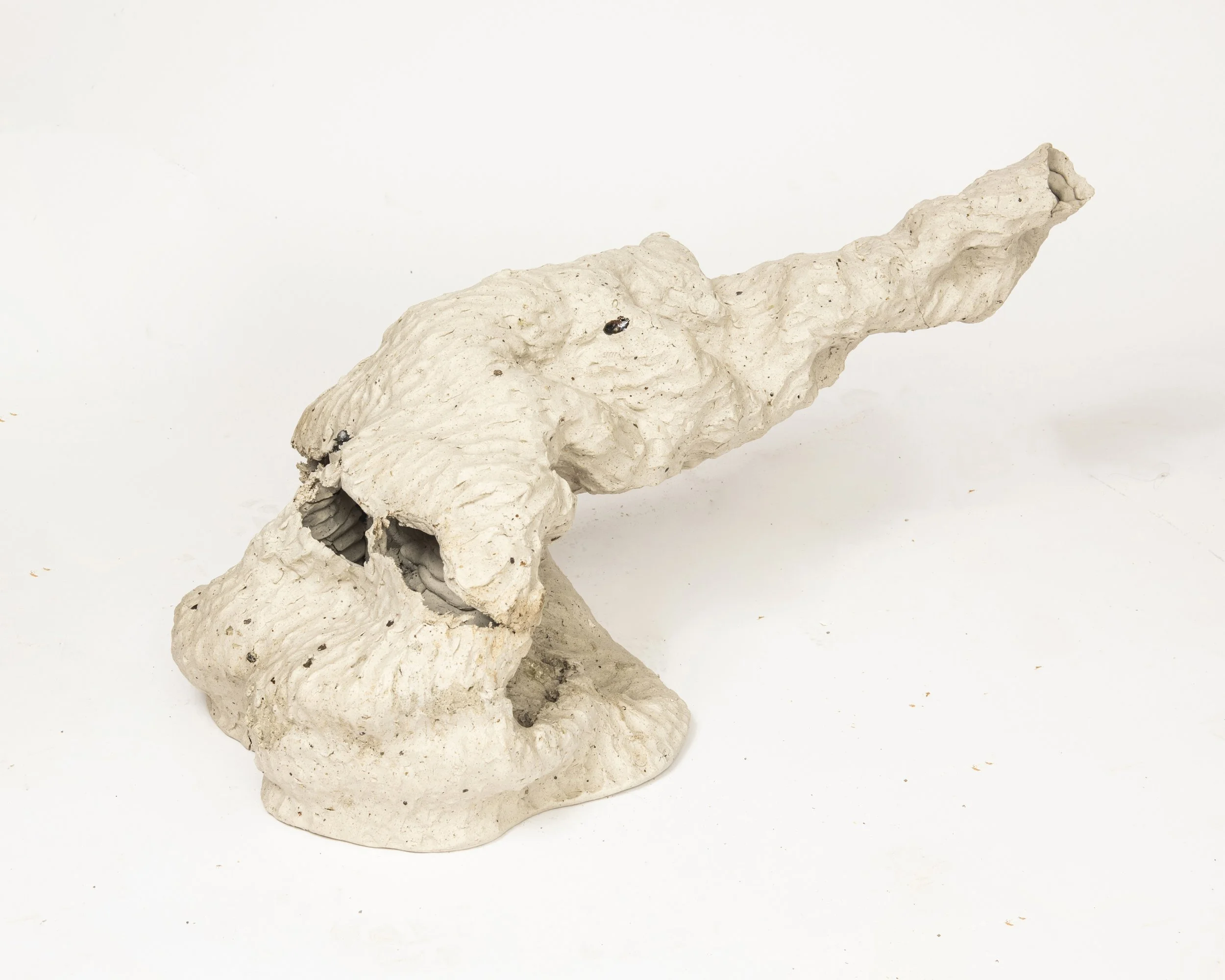 Becomings: levitation, 2025, stoneware ceramic: ball clay, bentonite trugel, ash, 32 x 68 x 33.5cm.
