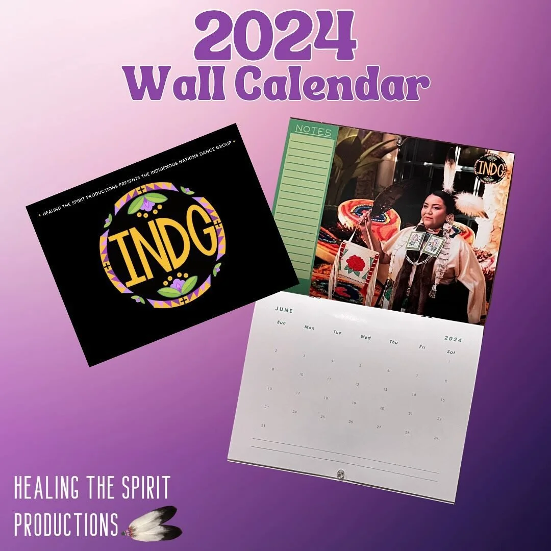 NEW release: Get the 2024 INDG Wall Calendar for yourself or as a gift!!✨

Feel inspired by the movement and artistry of the Indigenous Nations Dance Group through out the year &mdash; Each month you will see vibrant high quality pictures of featured