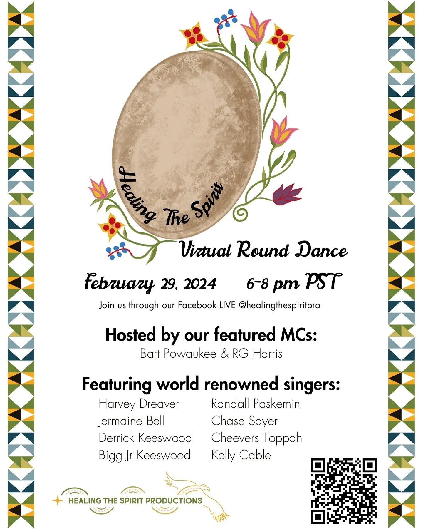 Healing The Spirit ROUND DANCE 2024➕

Join us for a special 2-hour VIRTUAL event to commemorate the 5th anniversary Healing The Spirit Round Dance LIVE through Facebook @HealingTheSpiritPro

The purpose of our round dance is to bring support through 
