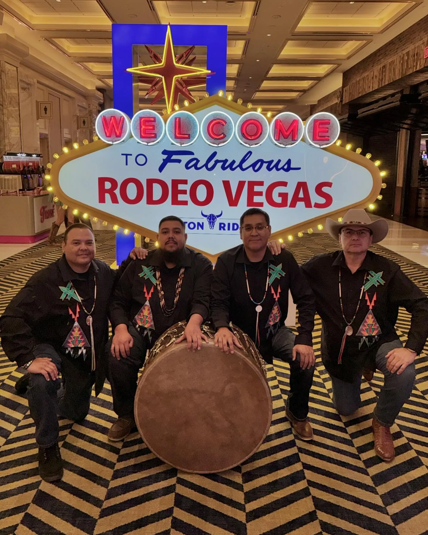 The Indigenous Nations Drum Group is ready to bring the heart beat!!✨ Who&rsquo;s in Las Vegas for INFR this week?

@theinfr 

#INDG #INFR #RODEO #NativeAmerican #DrumGroup