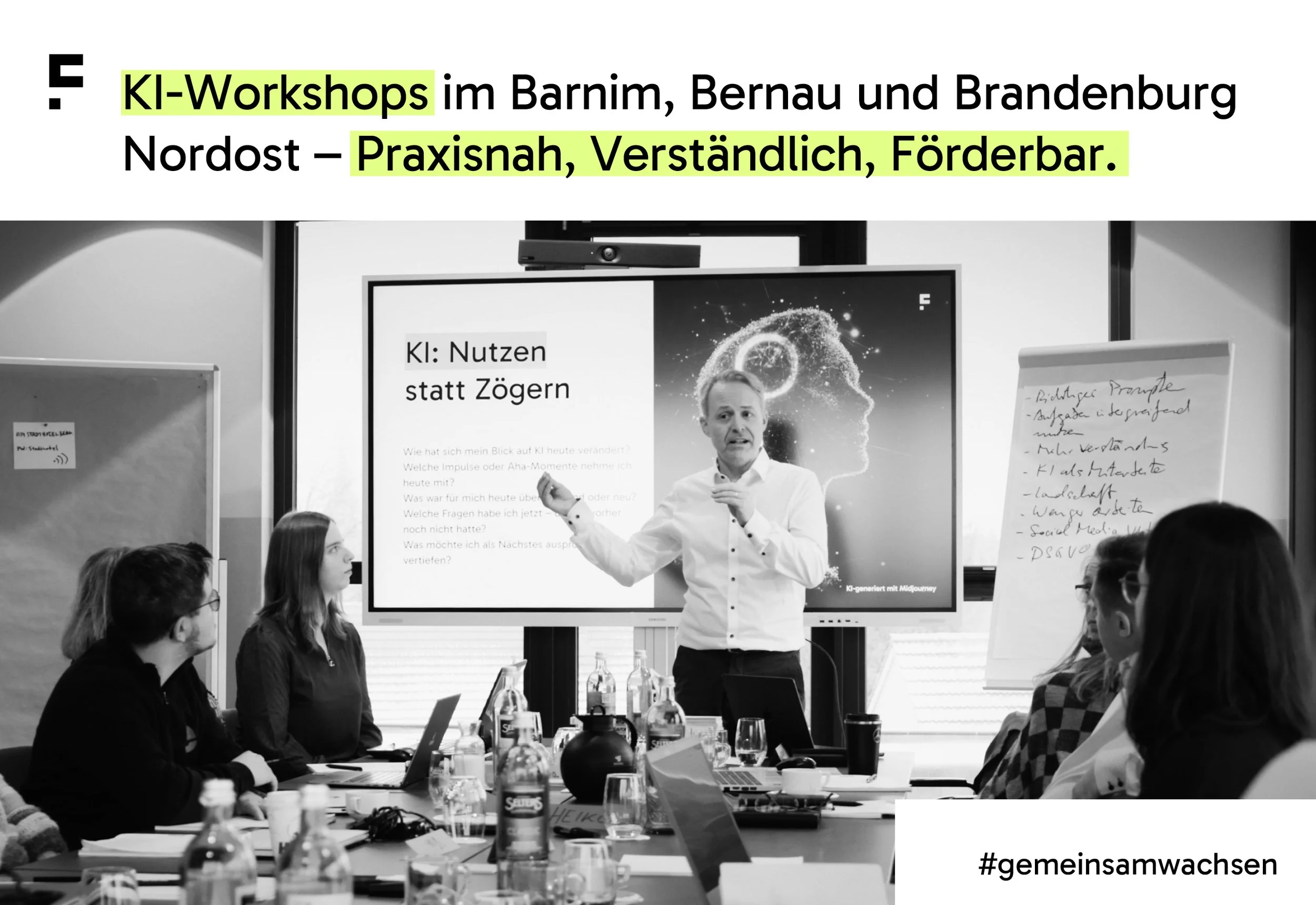 KI-Workshops im Barnim, Bernau und Brandenburg Nordost – Praxisnah, Verständlich, Förderbar