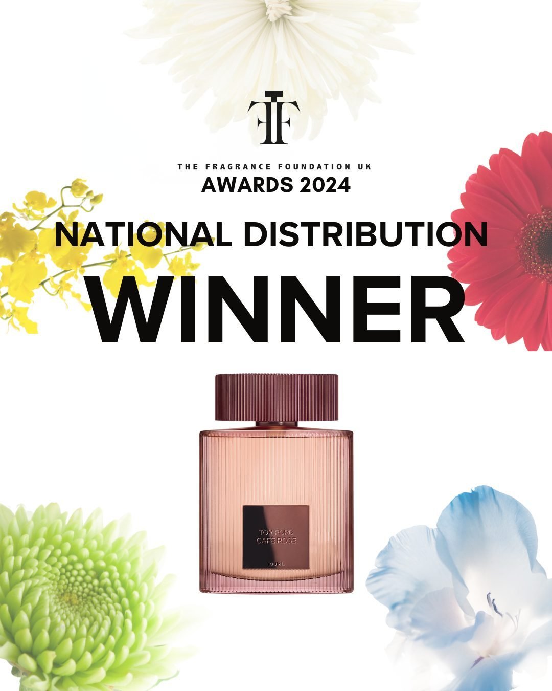 Winner of The Fragrance Foundation UK Best New Fragrance in National Distribution Award... 
@TomFordBeauty &ndash; Caf&eacute; Rose! Congratulations!

#TFFAwards2024 #Winner #FragranceAwards #Fragrance #FragranceLover #FragranceCelebration