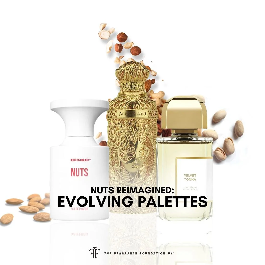 How are nutty notes evolving in 2025? From the warmth of roasted hazelnut to the freshness of pistachio, fragrance is embracing new gourmand frontiers.

Sweet meets savoury, with emerging liquor-like facets enhancing roasted and nutty accords, decade