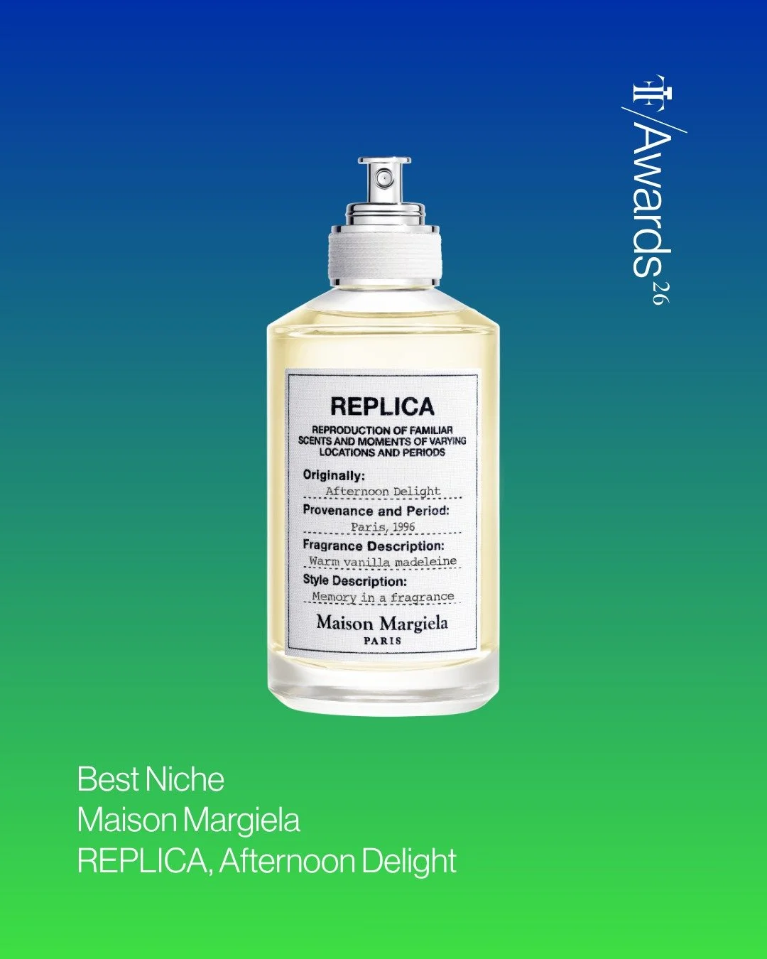 Winner of The Fragrance Foundation UK Award 2026, Best Niche category&hellip;
Maison Margiela, REPLICA Afternoon Delight!
Congratulations!

#TFFUKAwards #FragranceAwards #FFAwards2026