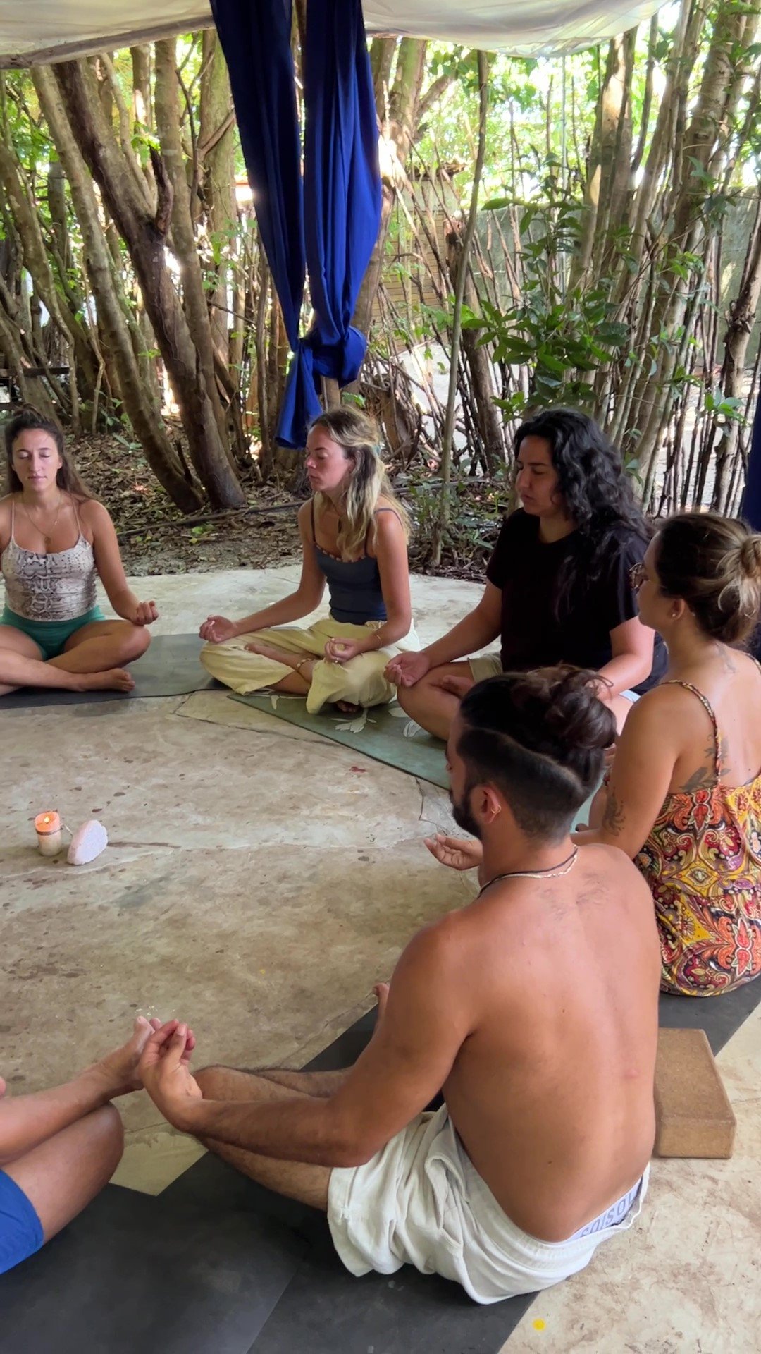 Teaching meditation in a backpacker's hostel in Brasil. I taught various types of meditation and pranayama. People from all over the world on a similar journey. Pipa, Brasil, 6/2024