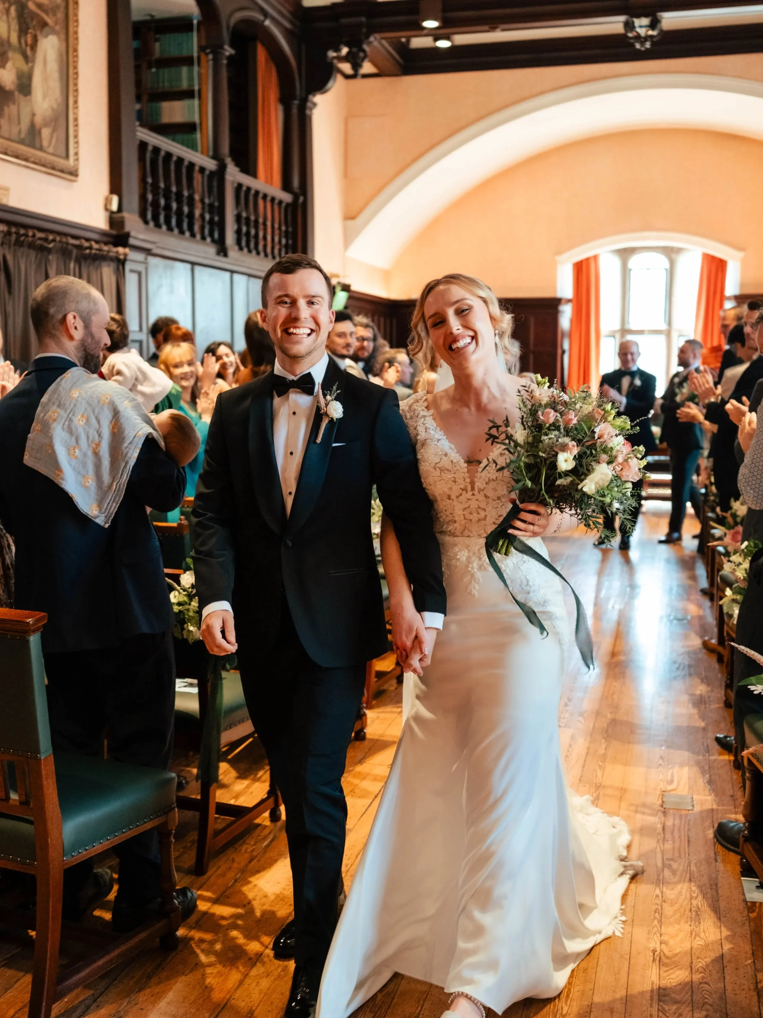 These two were a joy to work with, Simon &amp; Becky&rsquo;s sunny spring wedding took place in the Old Library at @oxfordtownhall. One of my favourite ceremony locations to photograph, with huge windows, great natural light and dark walnut walls, a 
