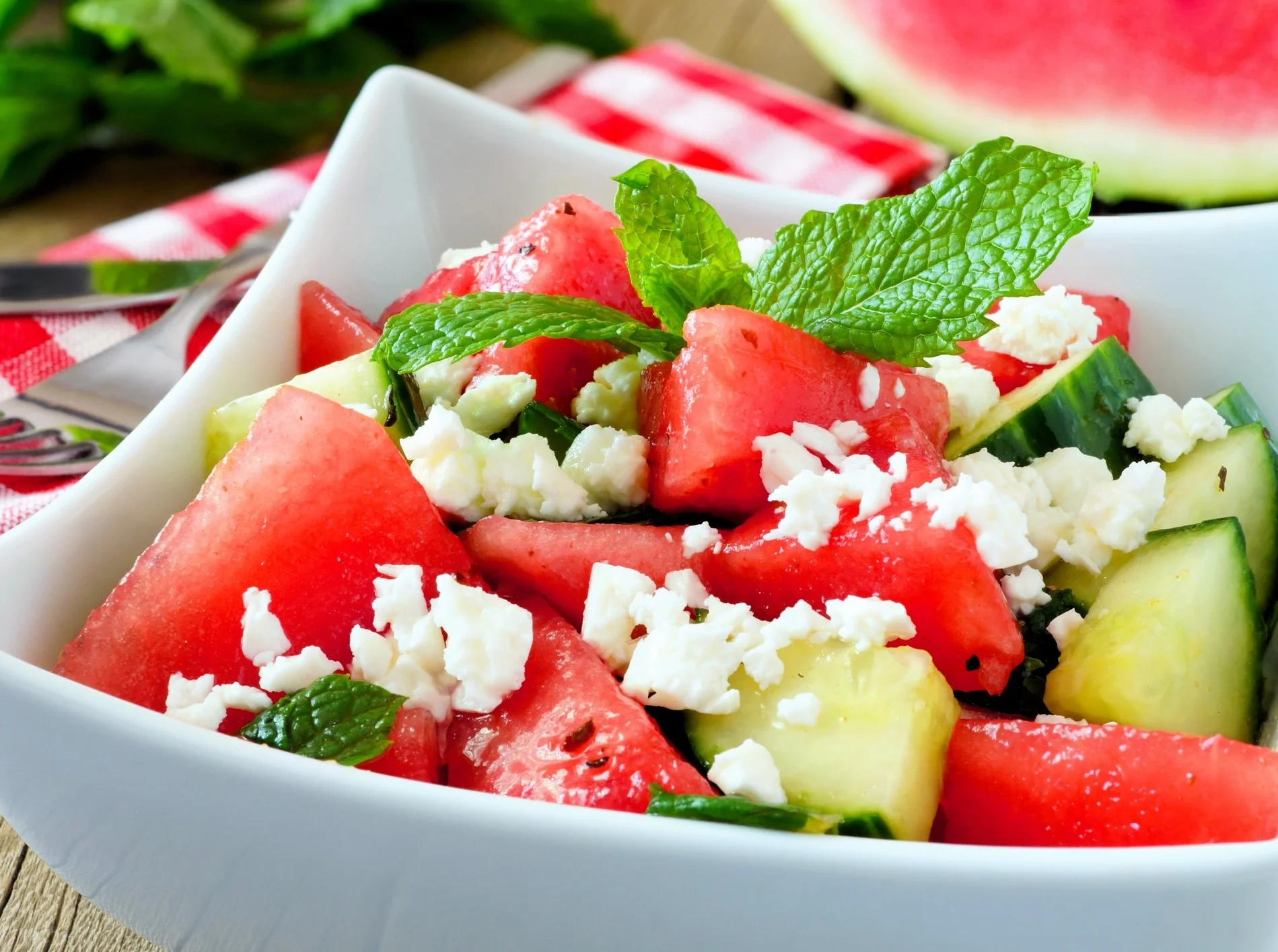 Avocado, Watermelon, & cucumber Salad
