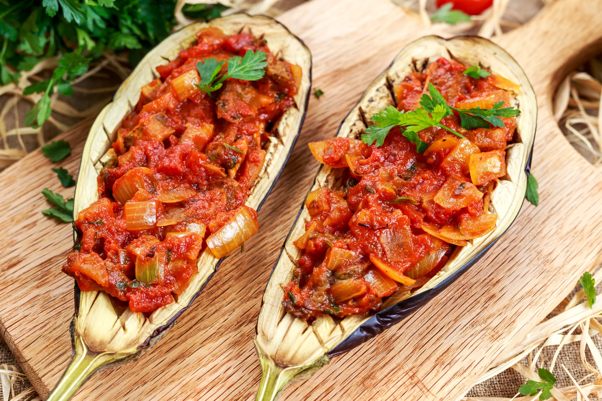 Veggie-Stuffed Eggplant