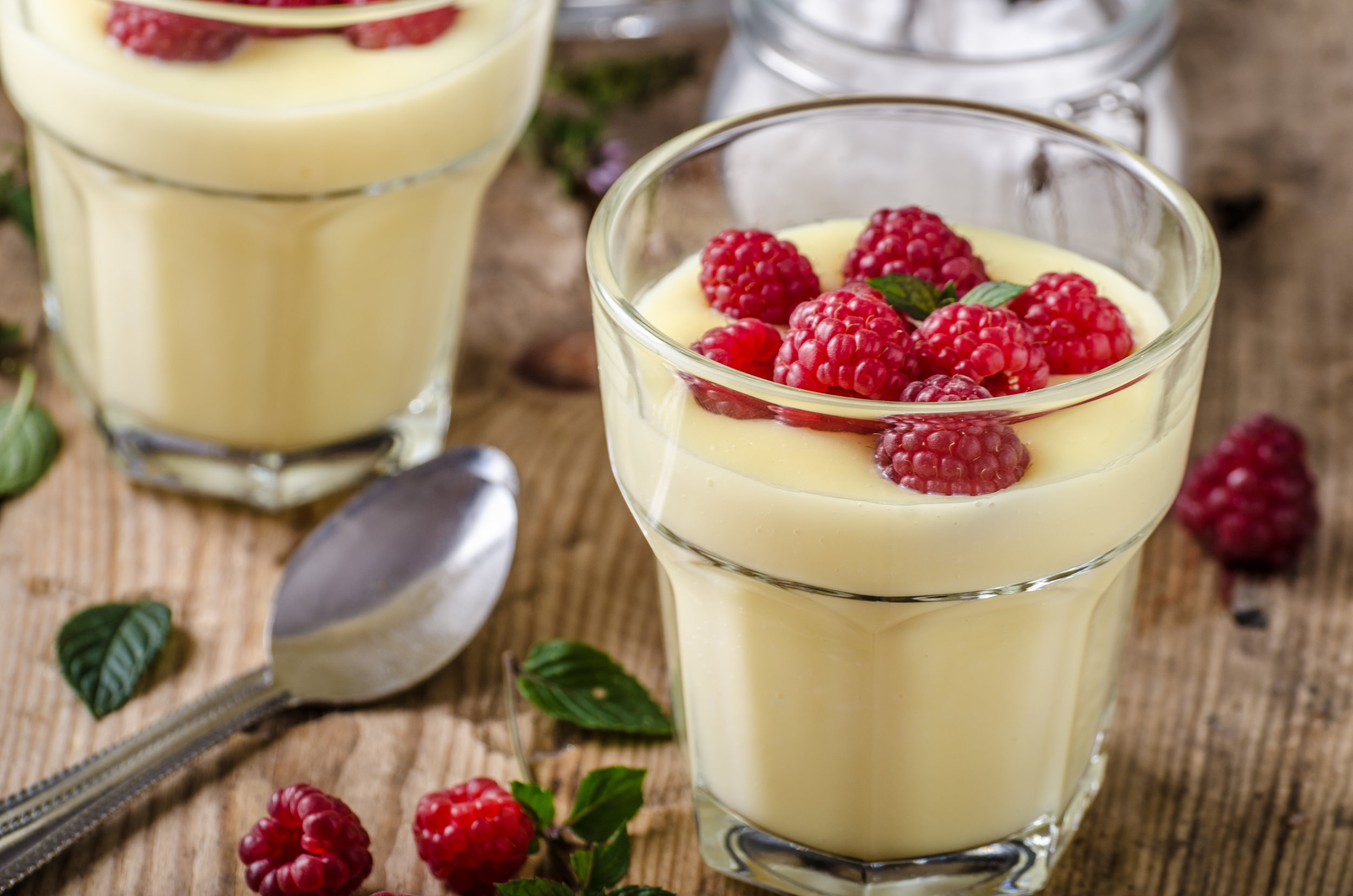 Creamy Cantaloupe Custard with Berries