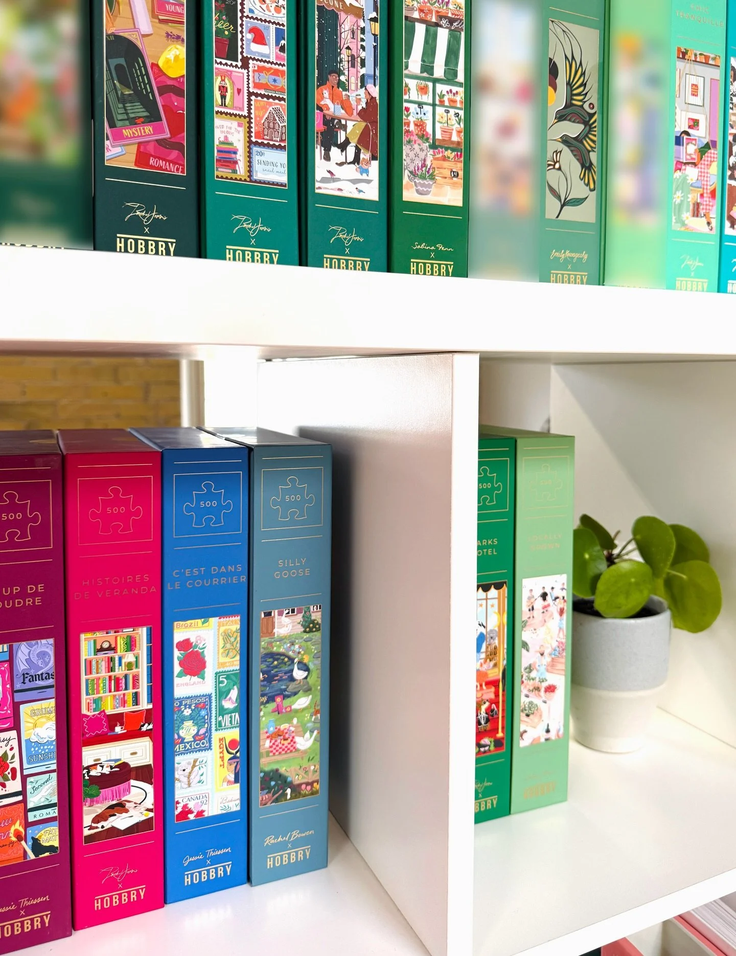 All lined up and ready to be solved. 🧩

Some you know, some you haven&rsquo;t met yet&hellip;which one&rsquo;s coming home with you?

#puzzles #torontodesign #homedecor #colorful #homesense