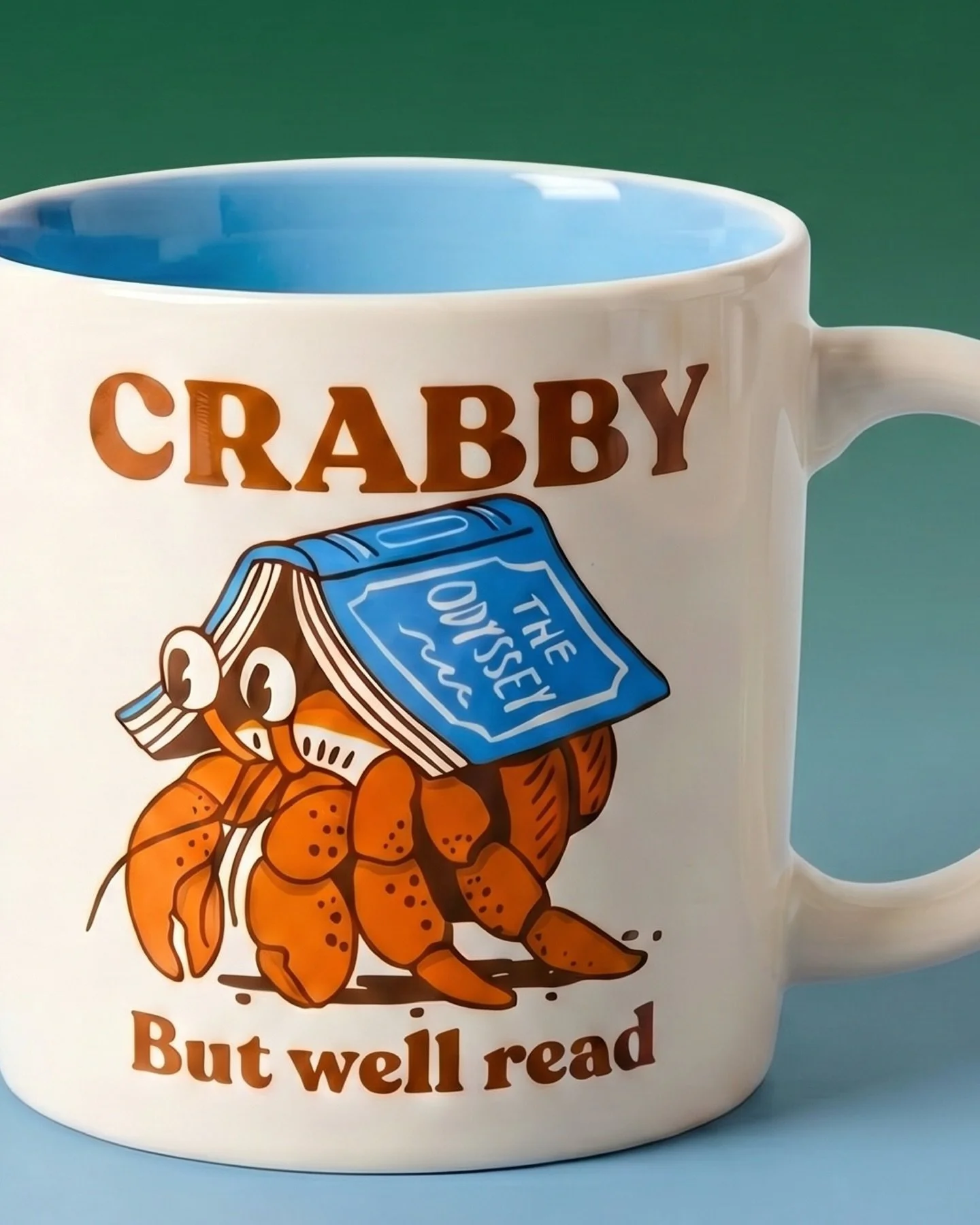 A little salty, a lot well read 🦀📚
For moods, moments, and main characters.

Designed in collaboration with @indigo 

#mugs #kitchenessentials #giftideas #illustration #design