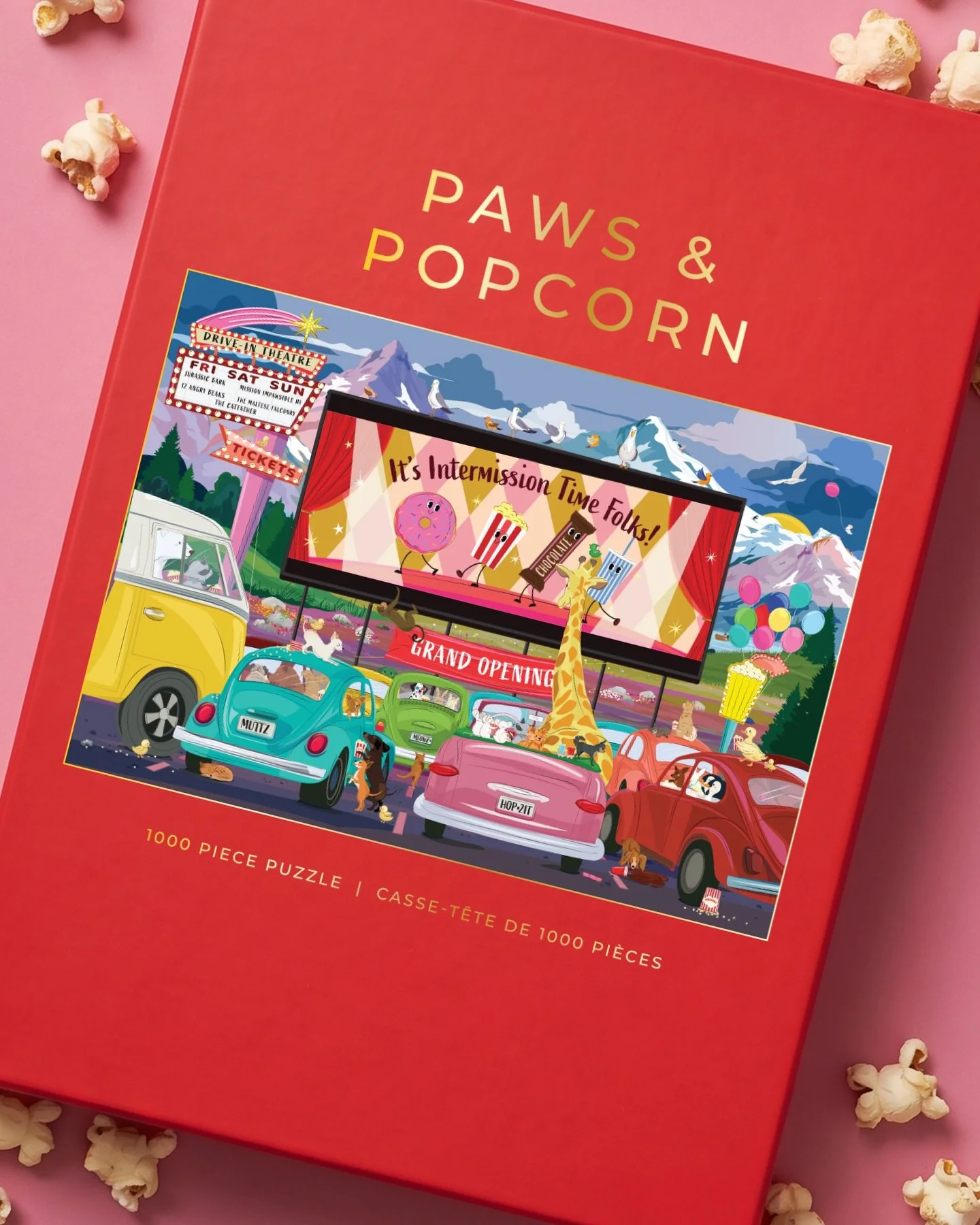 Movie night energy. 🍿🐾

Sweet popcorn or salty?
Start with the edges or dive right in?
Puzzle solo or with your people?

Paws and Popcorn can be found at TJX stores in Canada. 

Designed by our in house design team and illustrated by @racheljoanis 