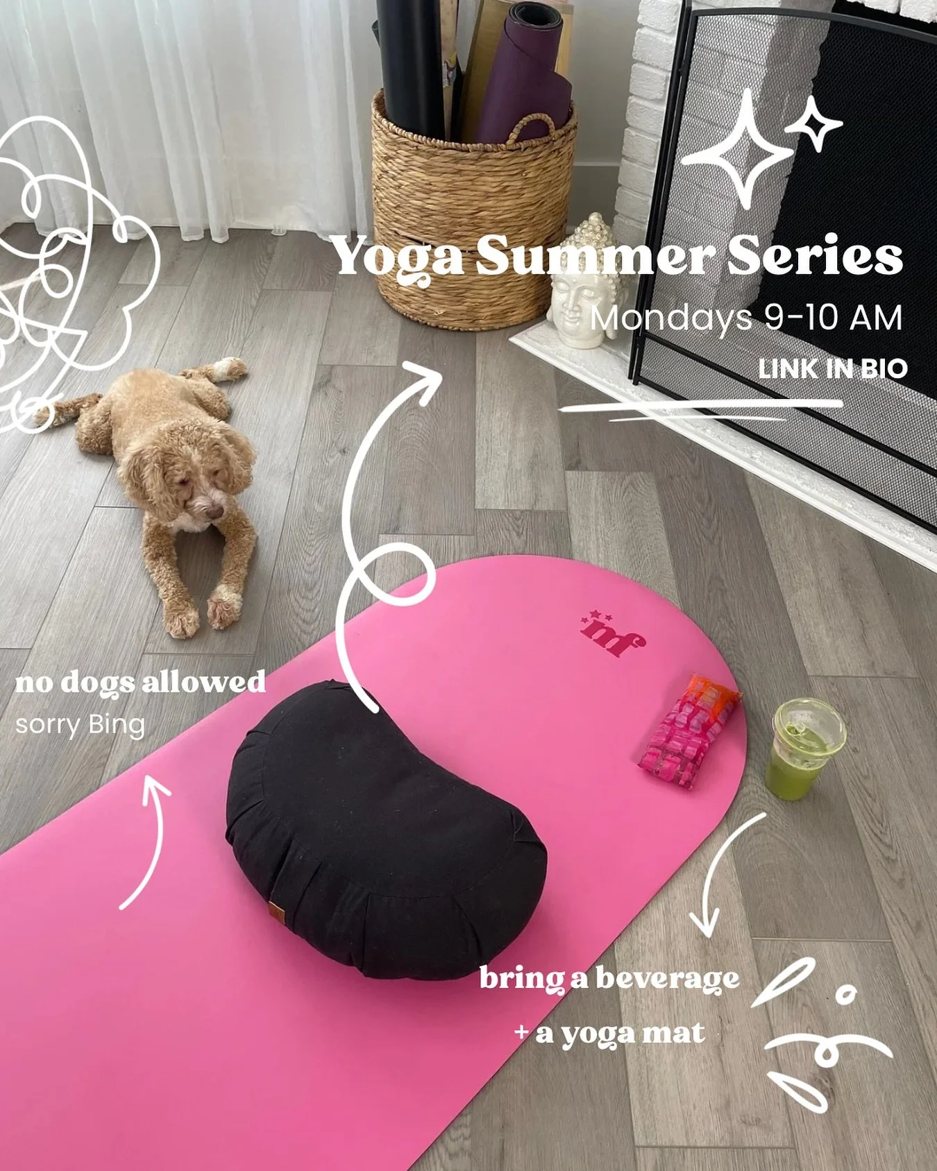 Link in bio and stories to sign up! We&rsquo;ve got 5 more Mondays left this summer and we have a beautiful space to practice in! Come flow! All info is on the link, but please message with any questions!