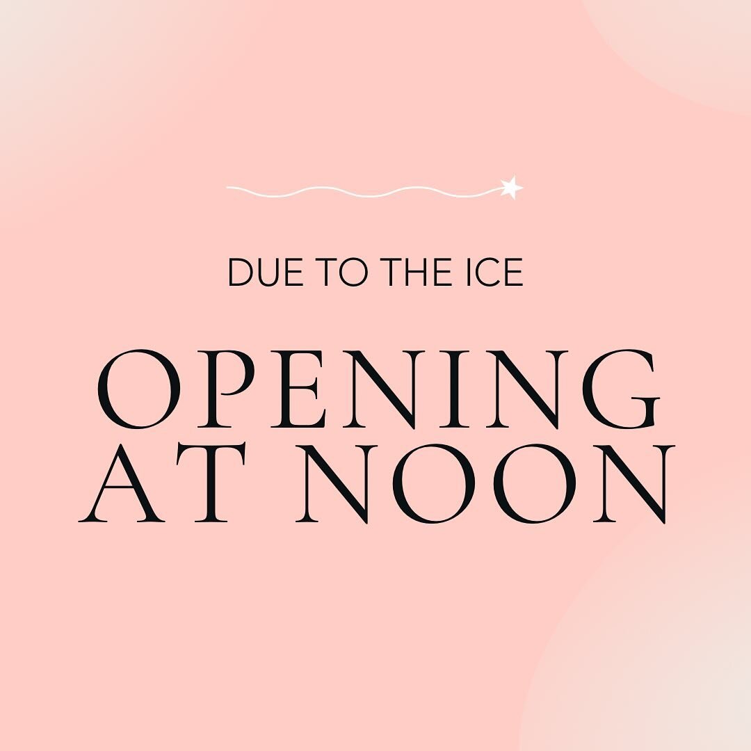 Due to the icy roads this morning, we will be opening at noon today. Stay safe.