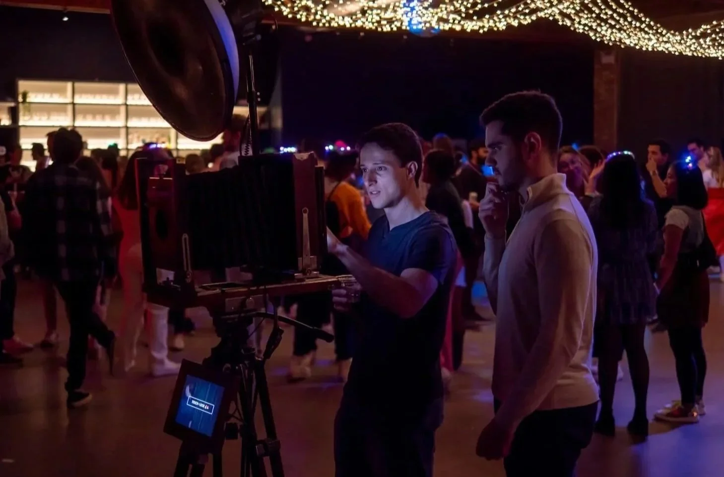 Photo Booth being used at a party.