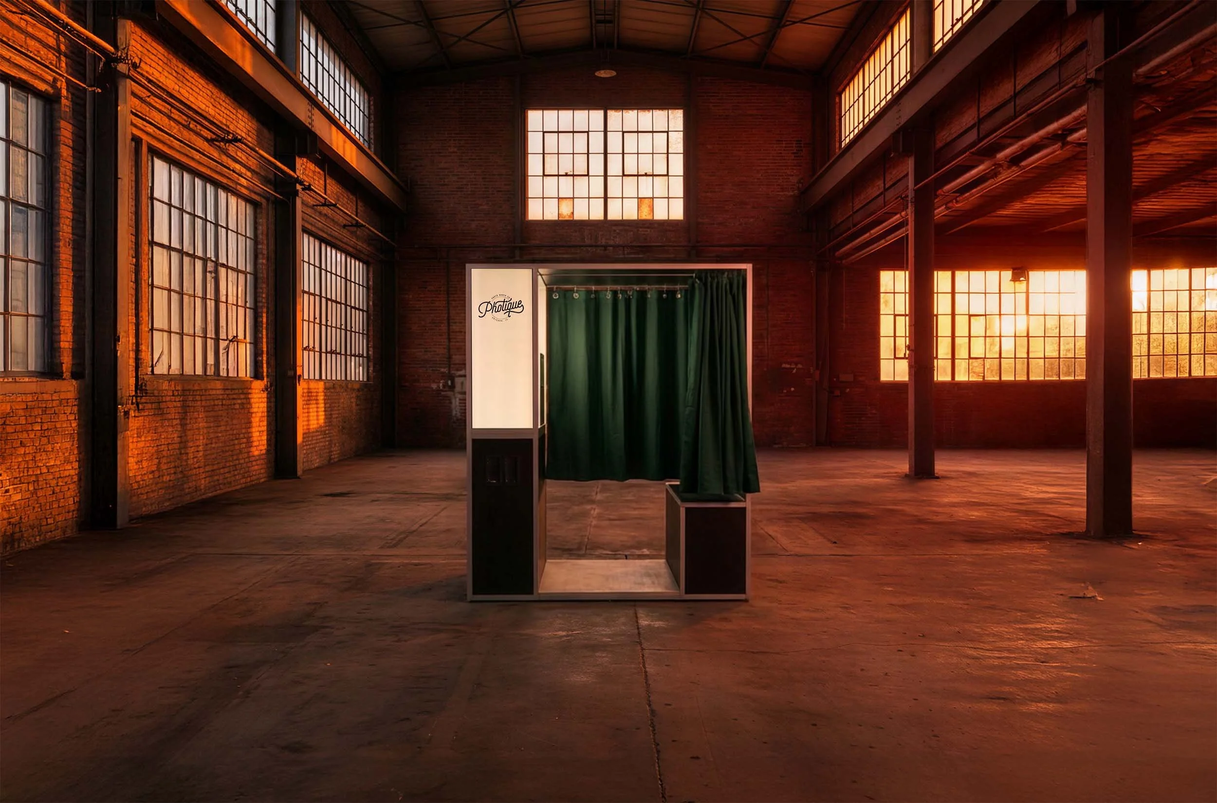 retro enclosed photo booth in Lake Geneva, WI