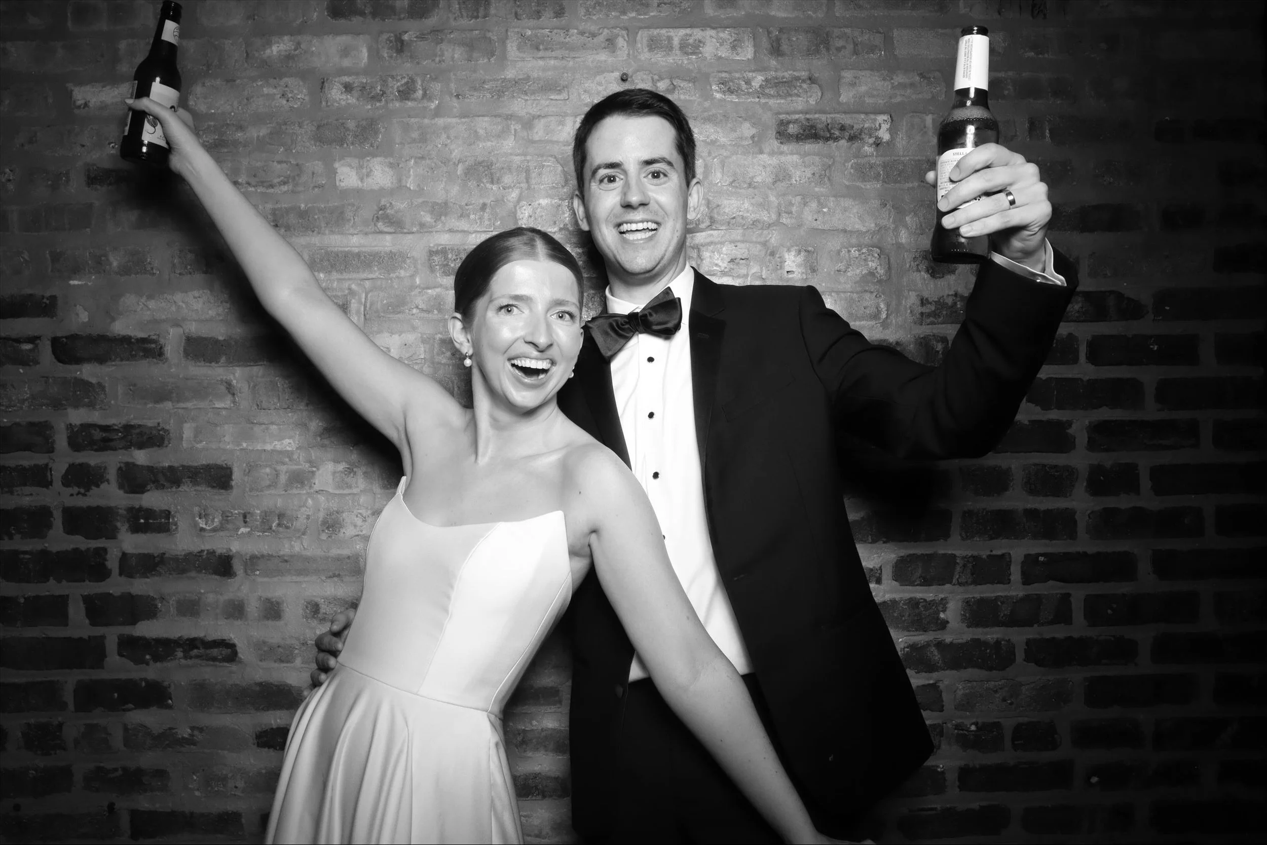 Married couple celebrating their wedding at Morgan’s on Fullton in Chicago, IL.