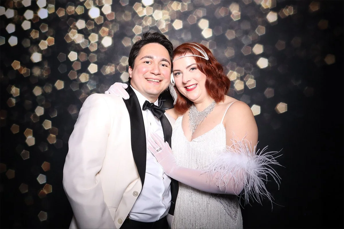 newlyweds at a old hollywood glam-inspired wedding