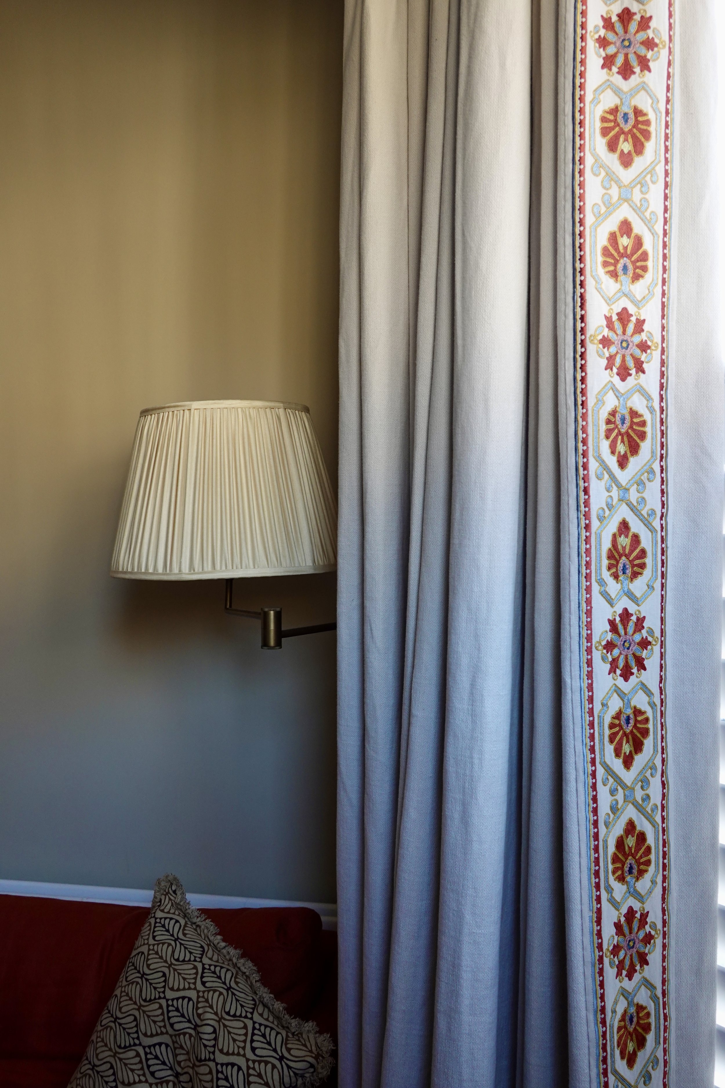 New lathe and fascia curtains with added braid border