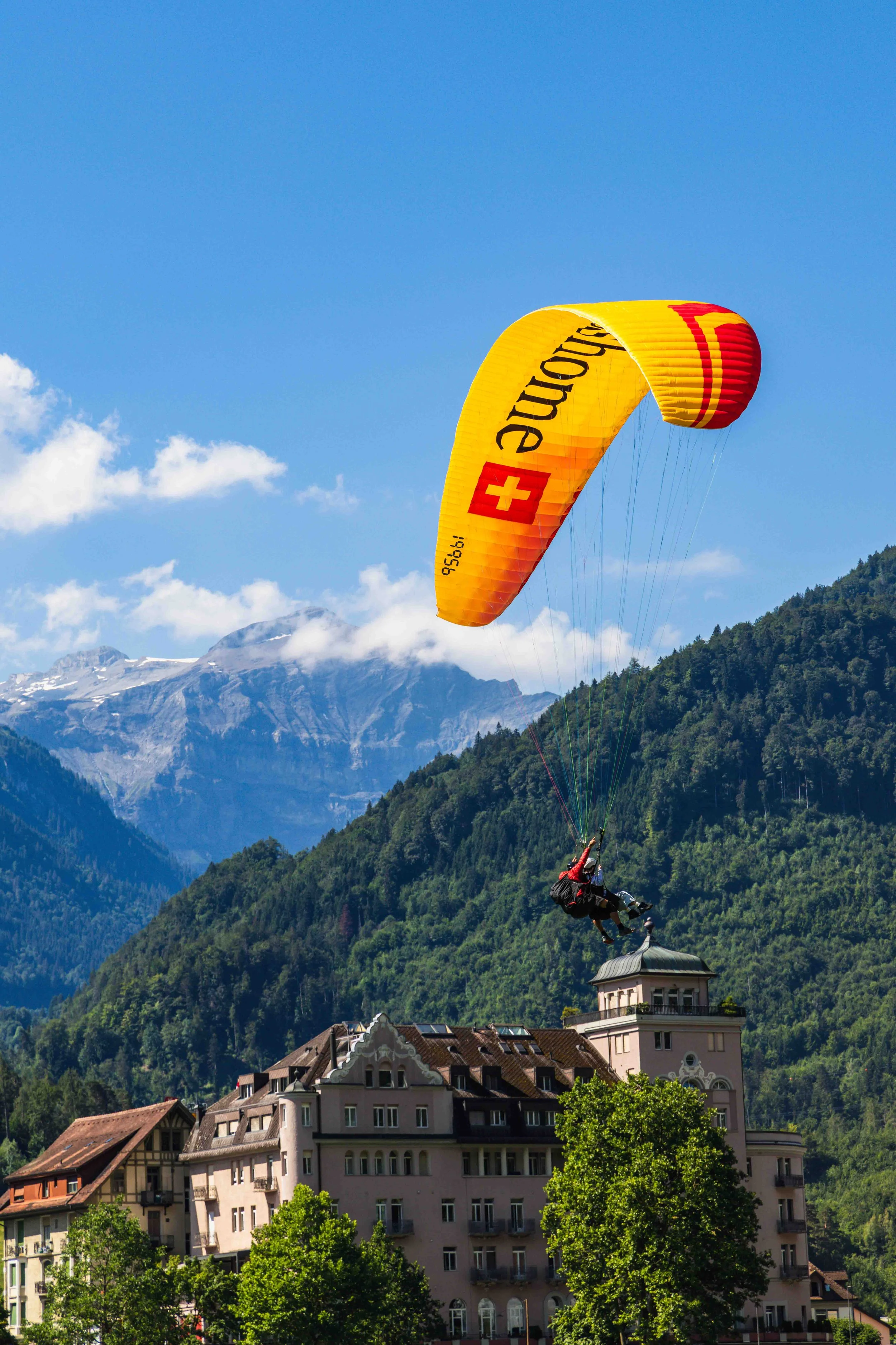 Paragliders in Interlaken Switzerland