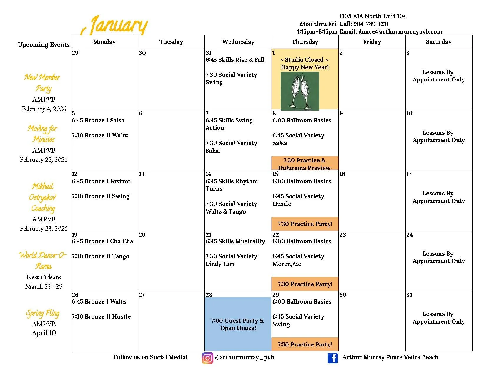 2026 PVB Calendars - January