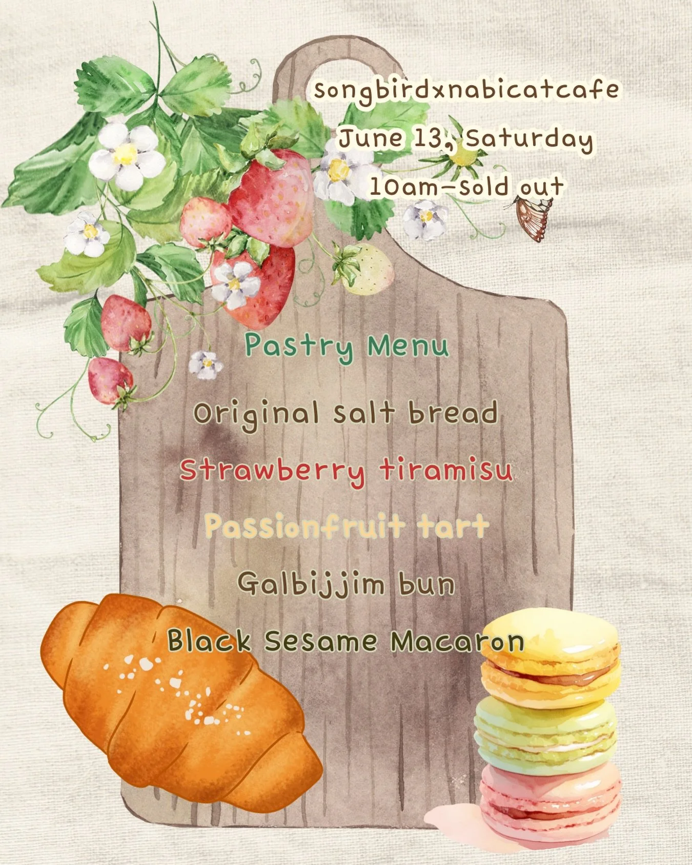 Another yummy popup with @songbird.patisserie ! Buttery crunchy salt bread, delectable galbijjim (korean braised beef) bun, gluten free black sesame macarons&hellip; 🤤 and more will be available at our store located 2255 the alameda, santa clara. 

