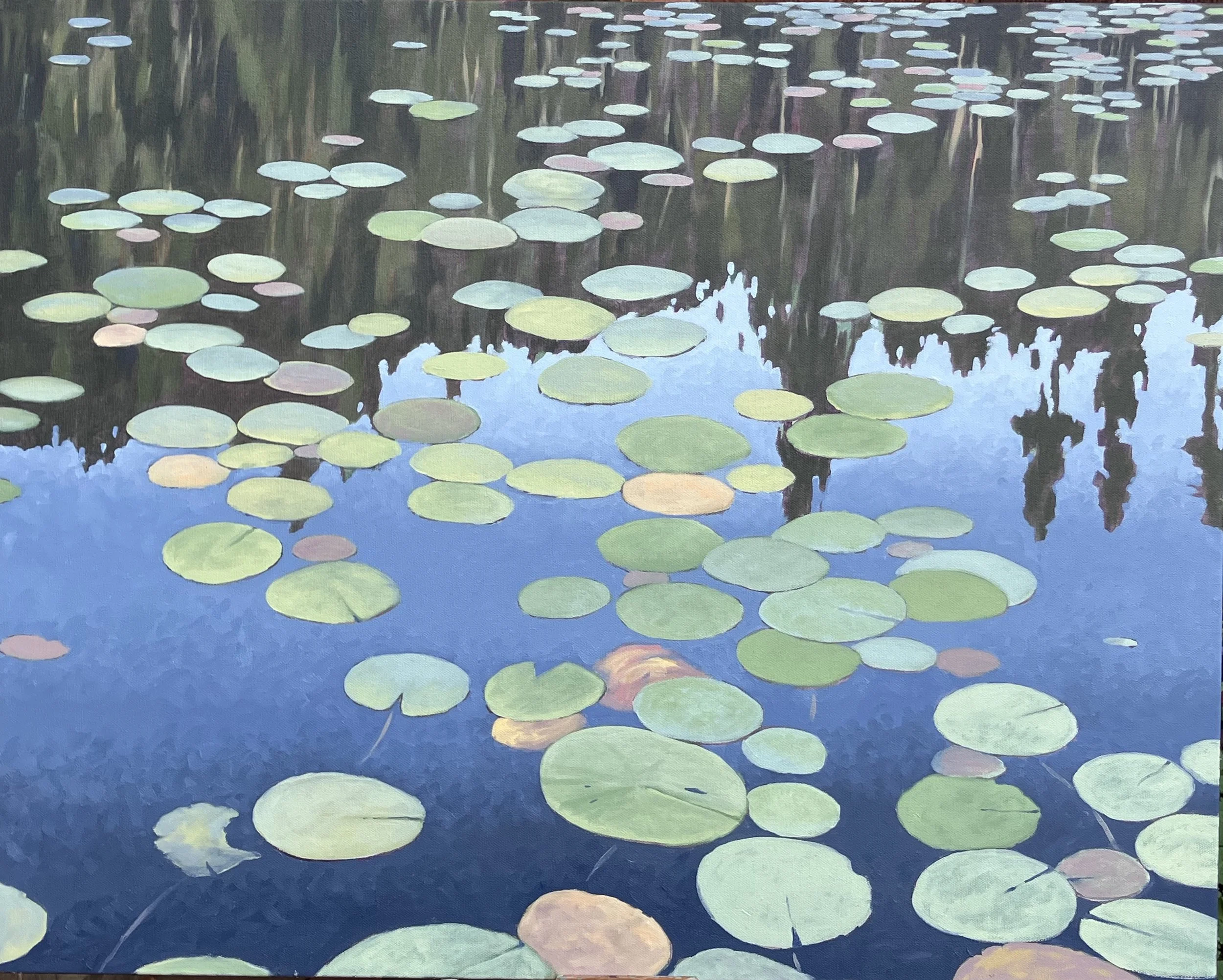 Water Lilies and the Forest Reflection
