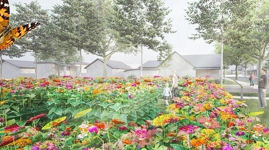 &ldquo;House of Flowers&rdquo; is coming this summer to 938 Franklin Street in #columbusindiana ! Funded by @cmad_art , the temporary installation realizes the plans of a forthcoming single family residence as a garden of colorful zinnias. Swipe to s