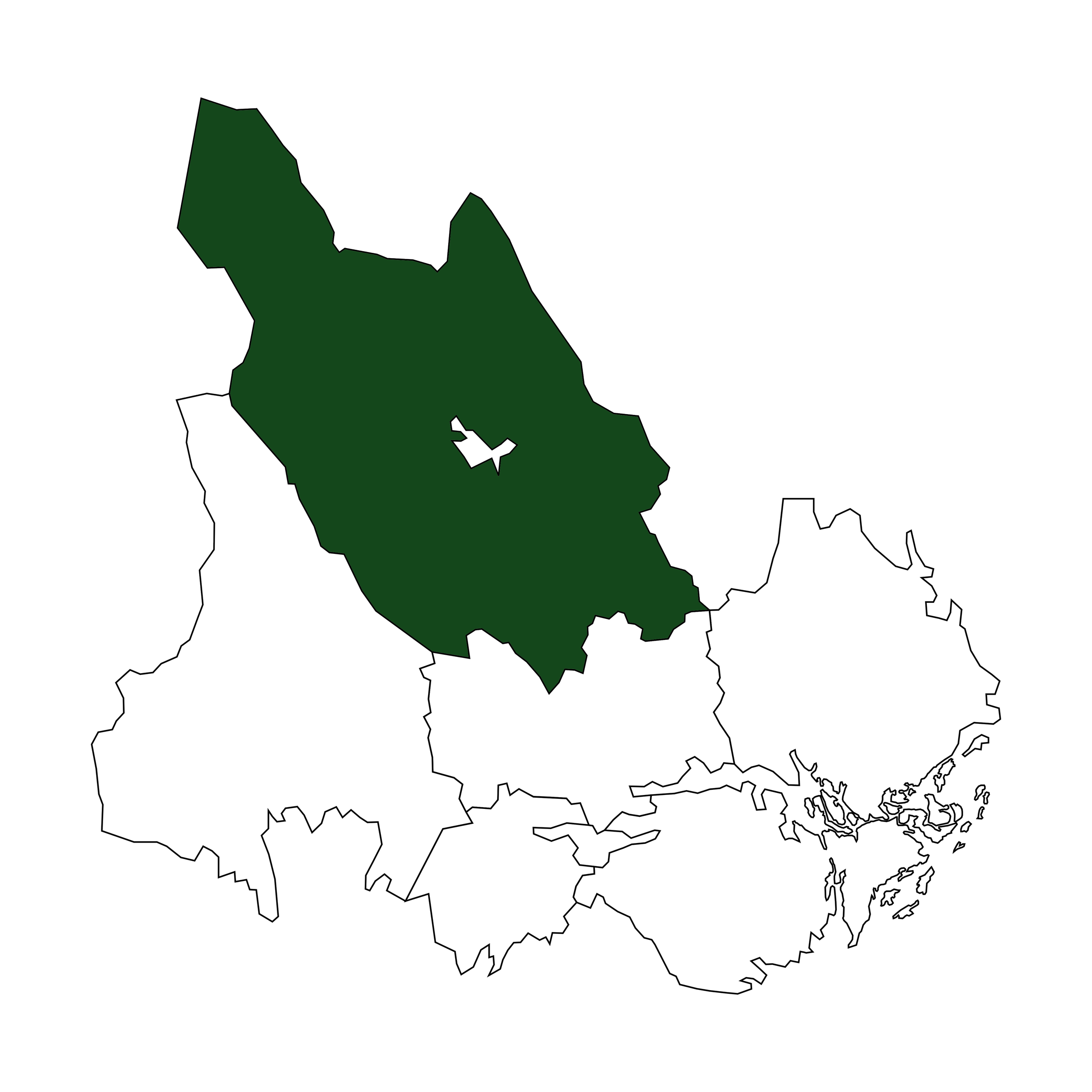 Svealand med dalarna markerat i grönt