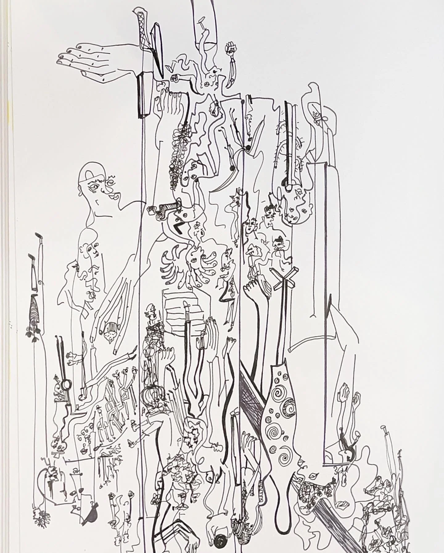 "A Day Downtown", 8x11", ink pen on paper, January, 2022