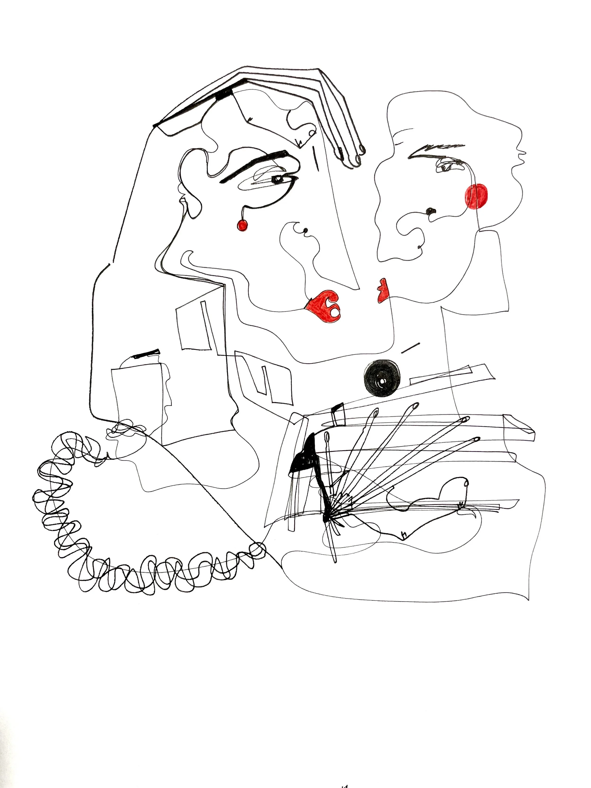 "Heart in the Palm of My Hand", 8x12", ink pens on paper, January 2023
