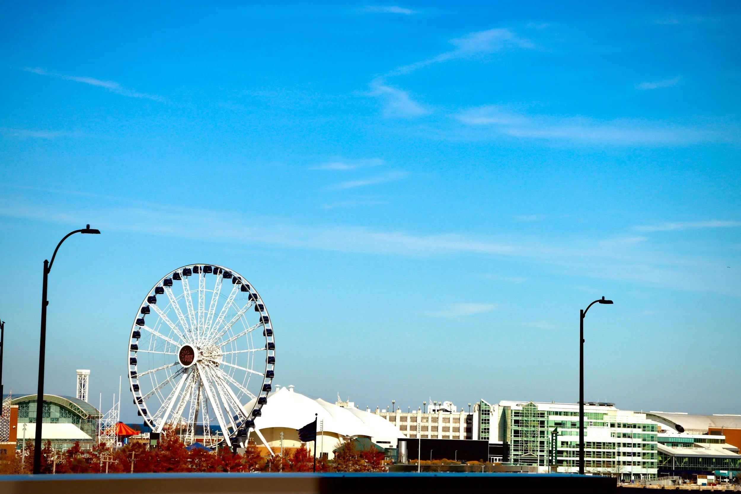 Navy Pier Ferris wheel on Lake Michigan