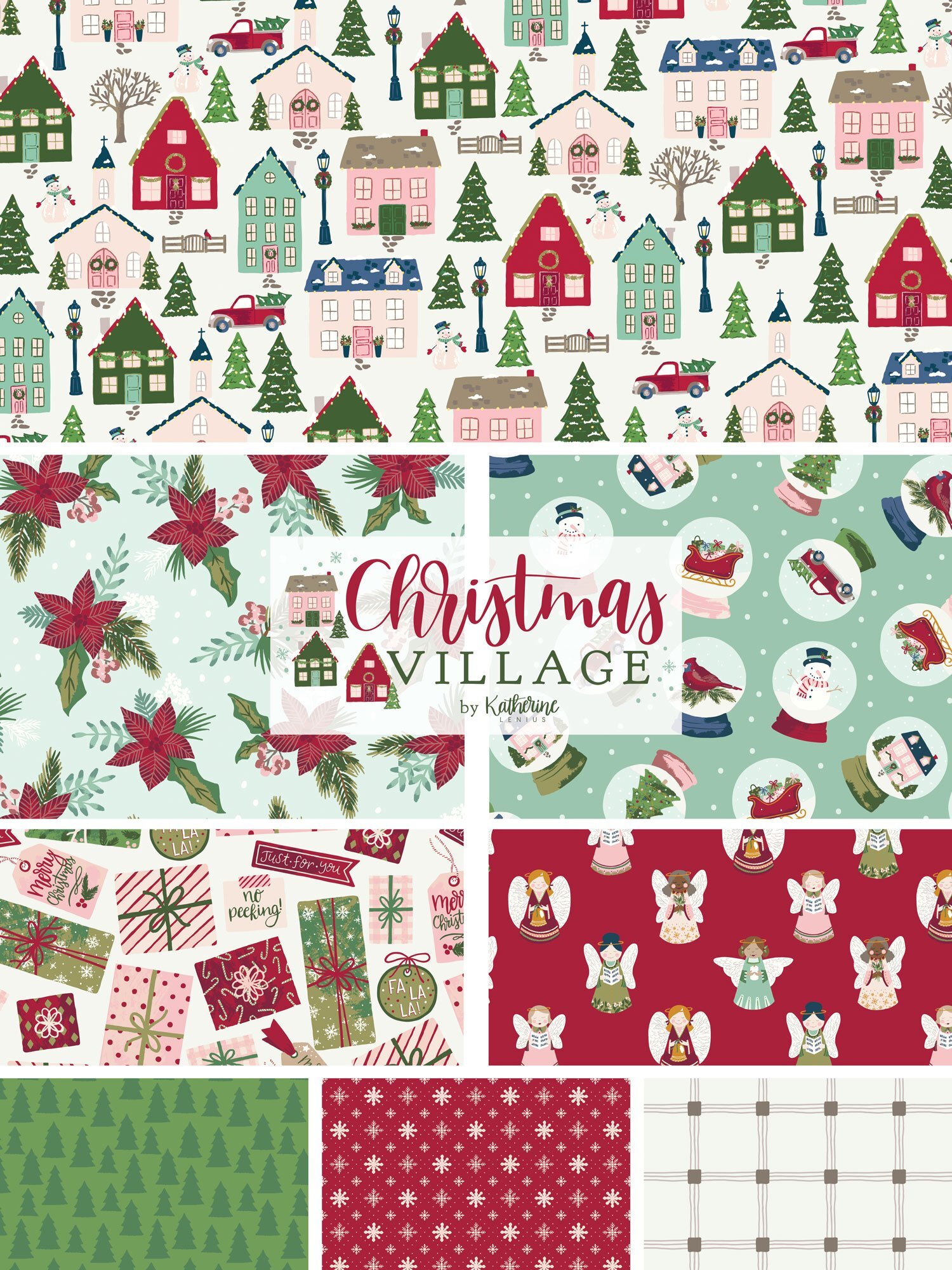 CLEARANCE Christmas Village Pretty Presents C12243 Off White - Riley B –  Cute Little Fabric Shop