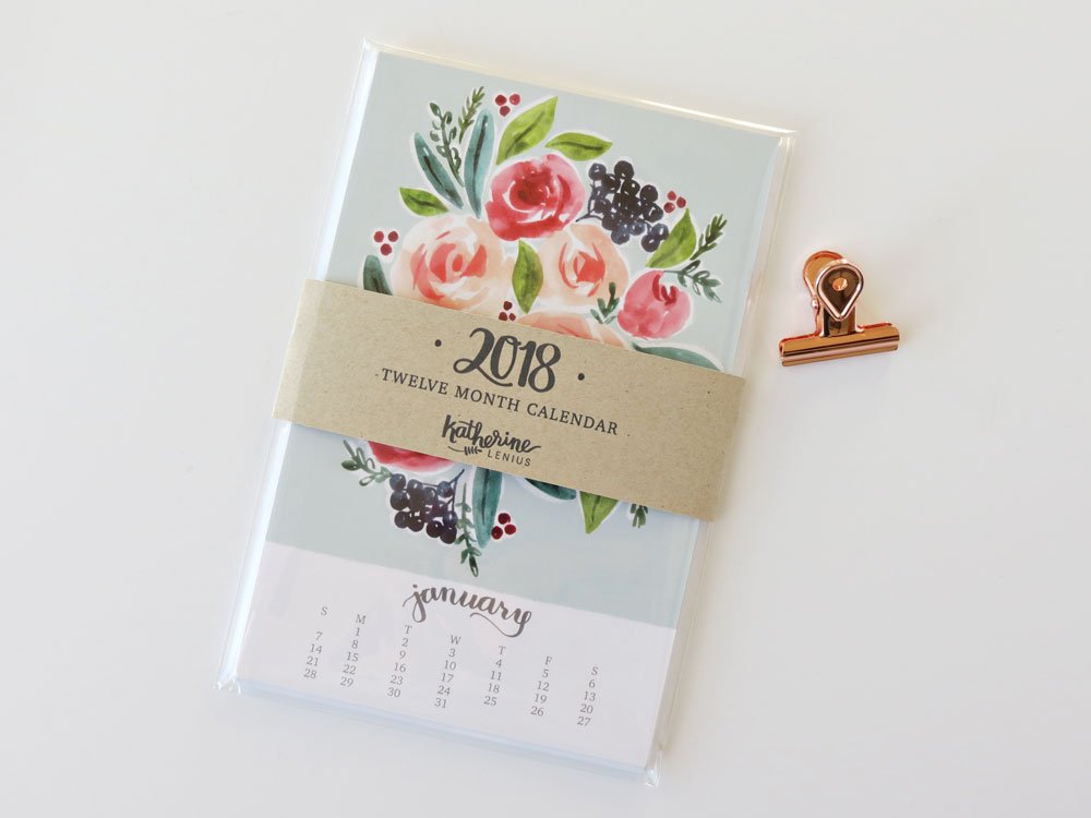 2018 Watercolor Bouquets Calendar