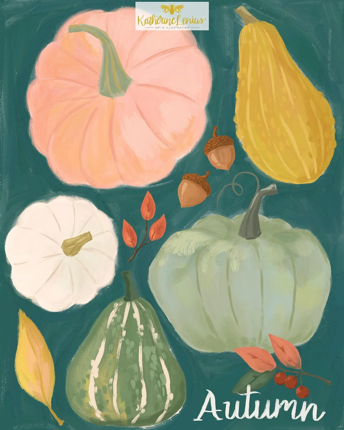 Coming to the end of my favorite season. 🍁🍂 But starting to get excited for cozy winter season.  #fallart #autumnart #surfacedesign #digitalpainting #procreateart