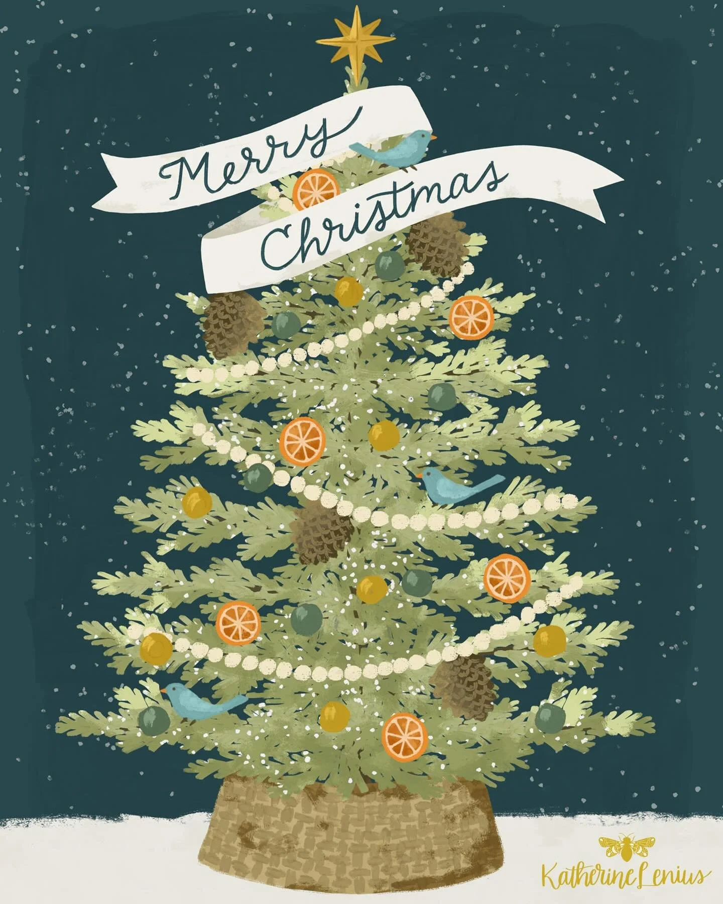 So much wrapping left to do. And cookies. And a lasagna. But everyone is home and happy, so all is well. Merry Christmas! 🎄✨ #christmasart #greetingcarddesign #surfacedesign