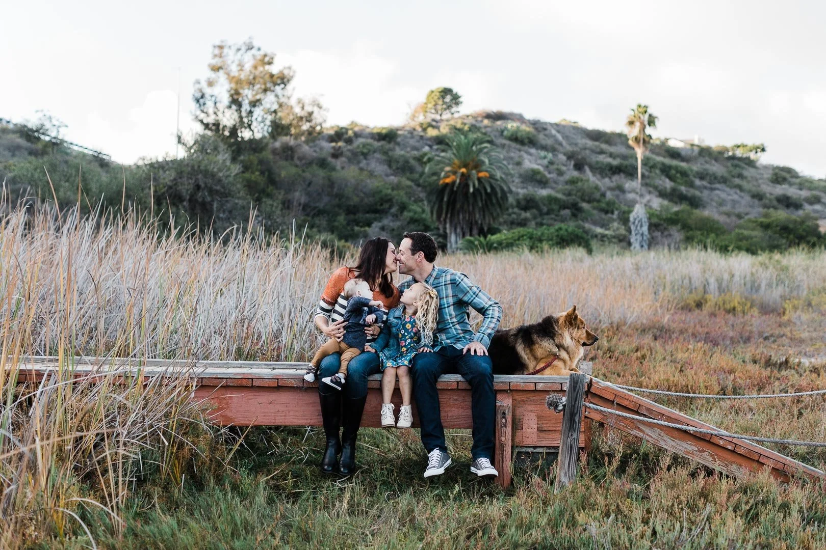 carlsbad family photo with dog